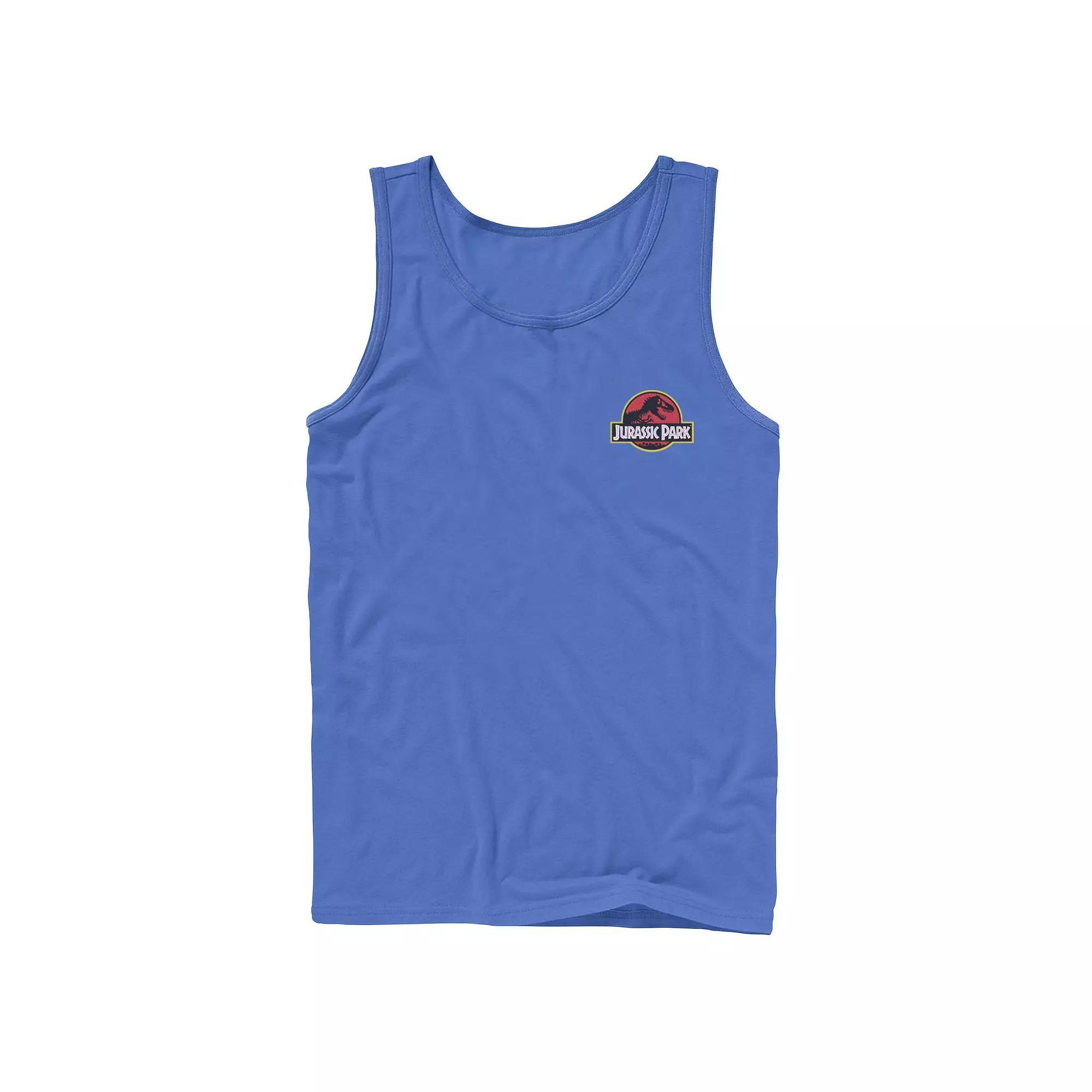Men's Jurassic Park Tilted Retro Grid Logo Tank Top,  Product Image