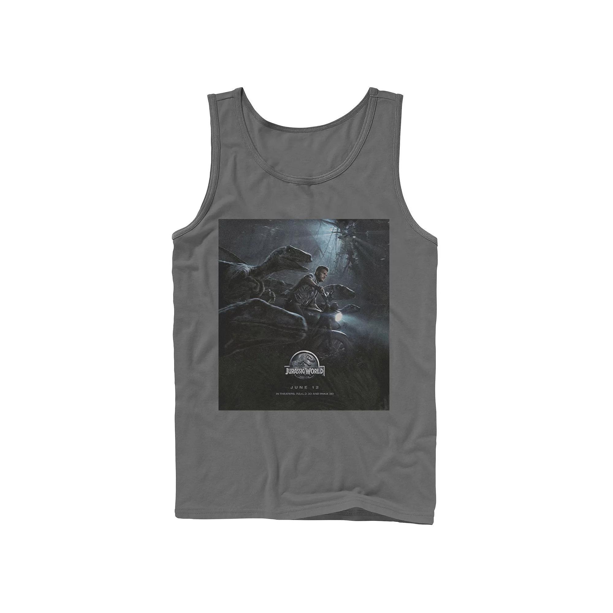 Mens Jurassic Park T-Rex Red Safari Collage Tank Top, Men's,  Product Image