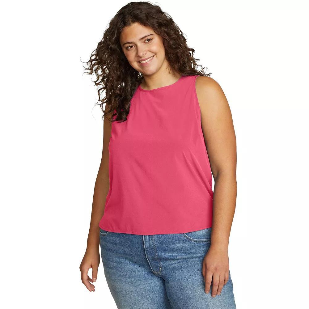 Plus Size Eddie Bauer Departure Crewneck Tank Top, Women's, Size: 1XL, Bright Pink Product Image
