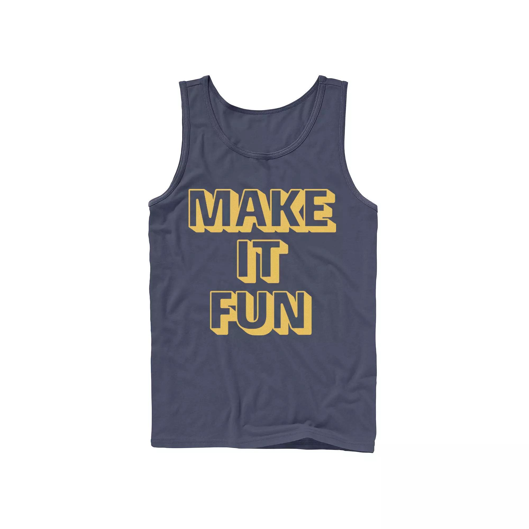 Men's Fifth Sun "Make It Fun" Text Outline Tank Top,  Product Image