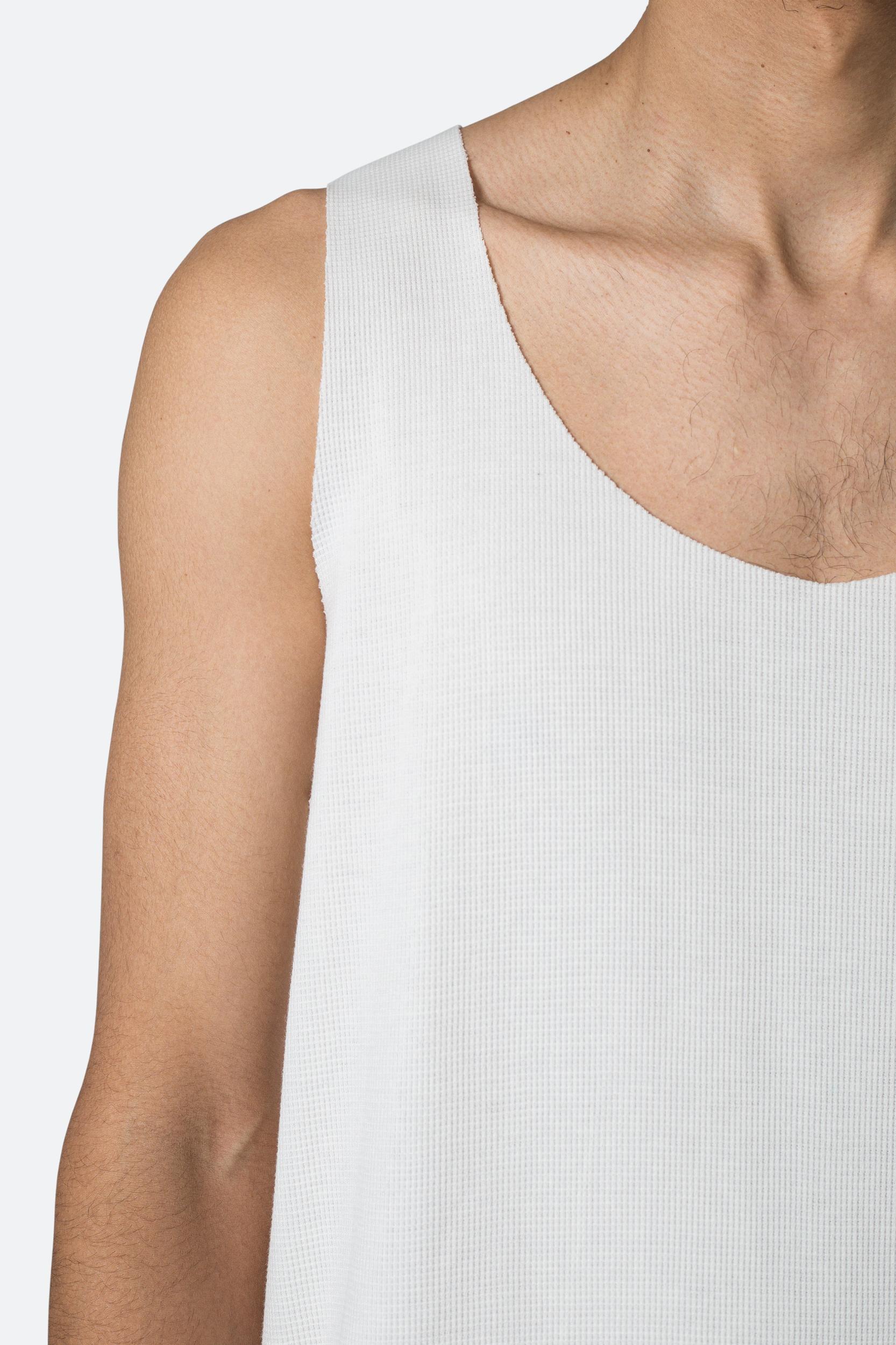 Raw Edge Thermal Tank - Off White Product Image