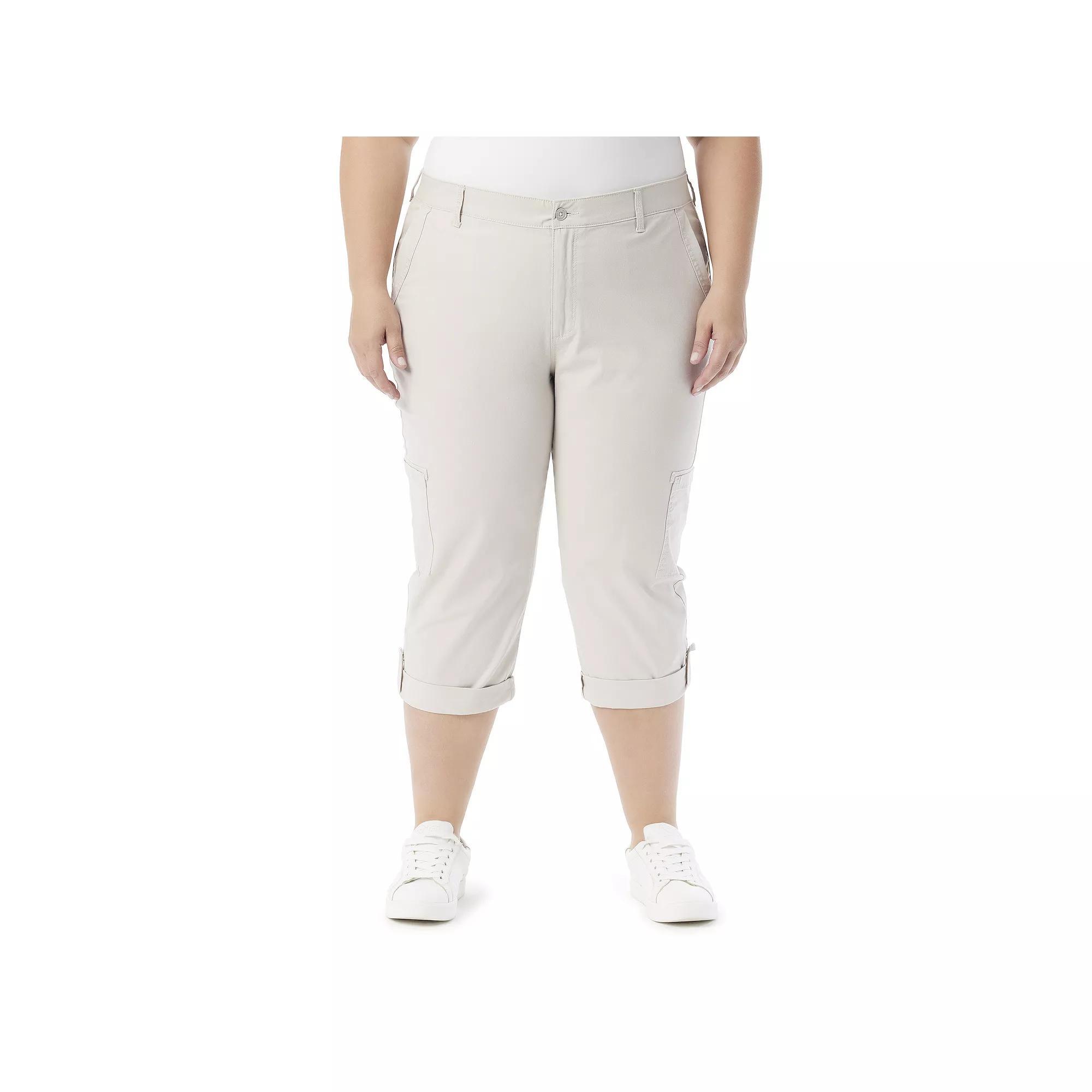 Plus Size Gloria Vanderbilt Cargo Capris, Womens Product Image