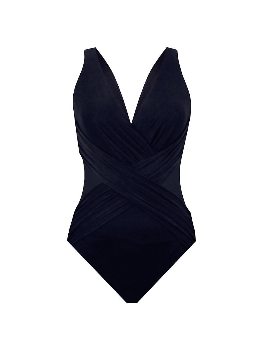 Womens Illusionists Cross-Over One-Piece Swimsuit Product Image