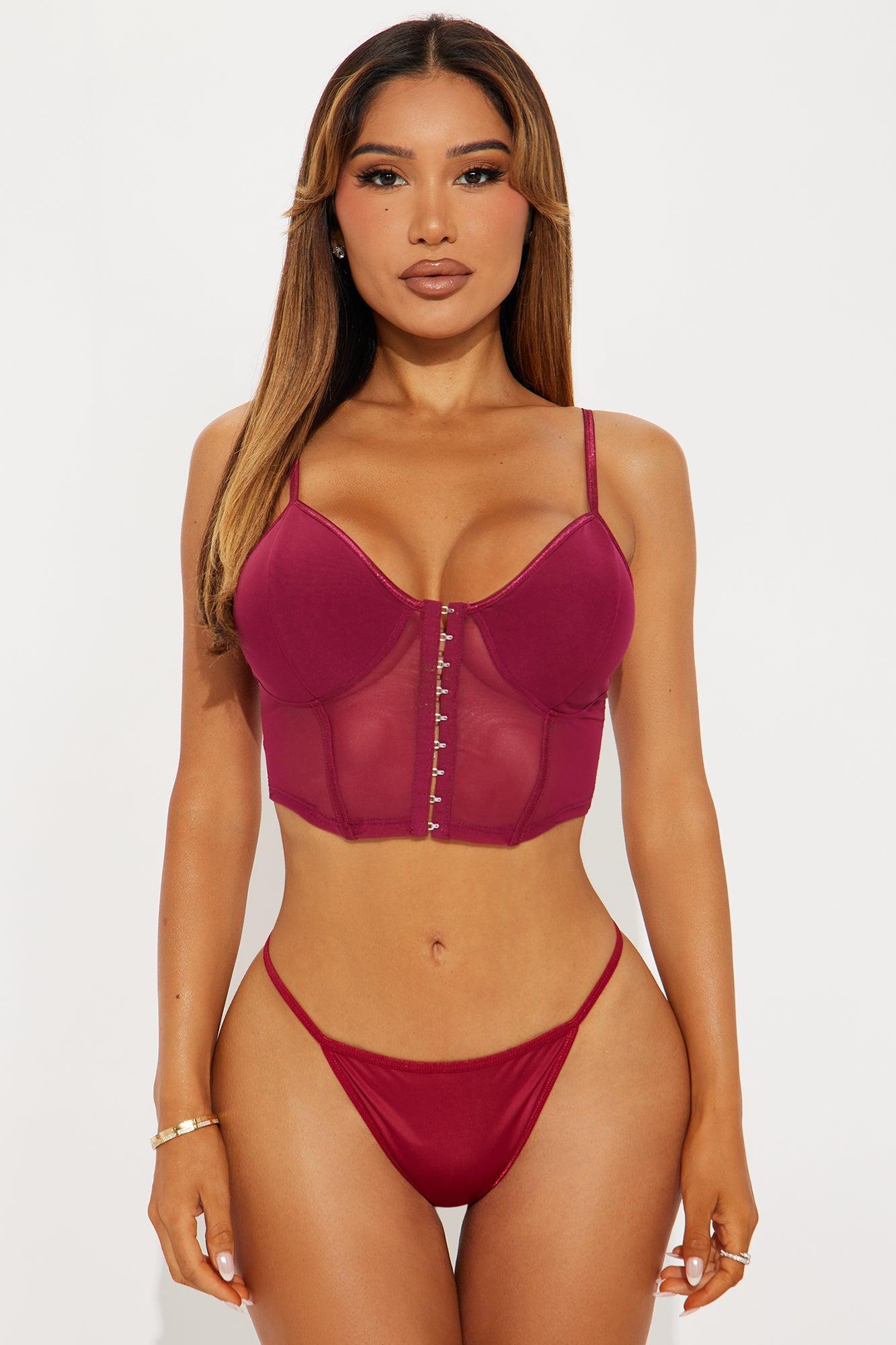 Mesh Bralette Top  - Red Female Product Image