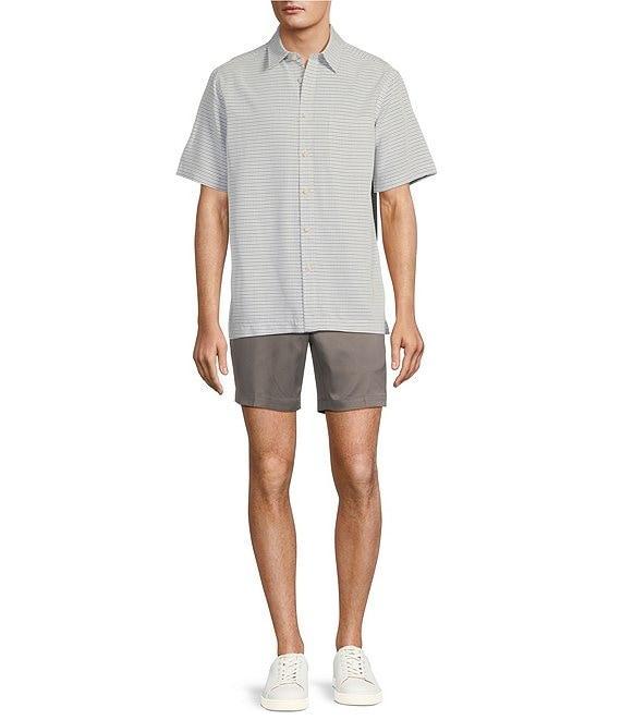 Roundtree & Yorke Short Sleeve Small Checked Polynosic Sport Shirt Product Image