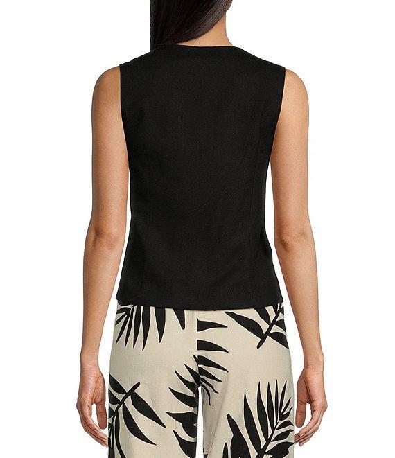 GB Tie Front Coordinating Linen Blend Vest Product Image