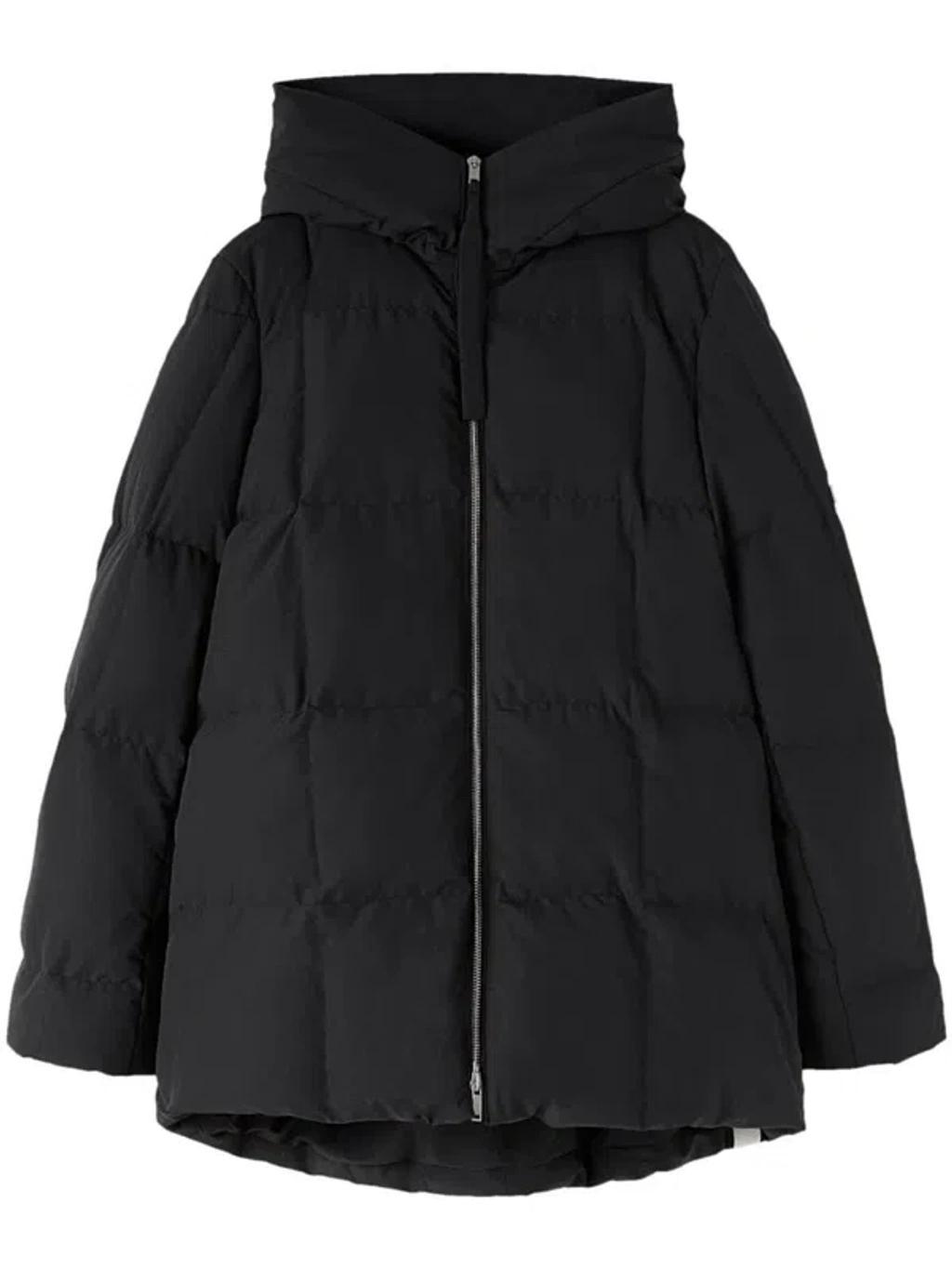 JIL SANDER Zipped Hooded Down Jacket In Black Product Image