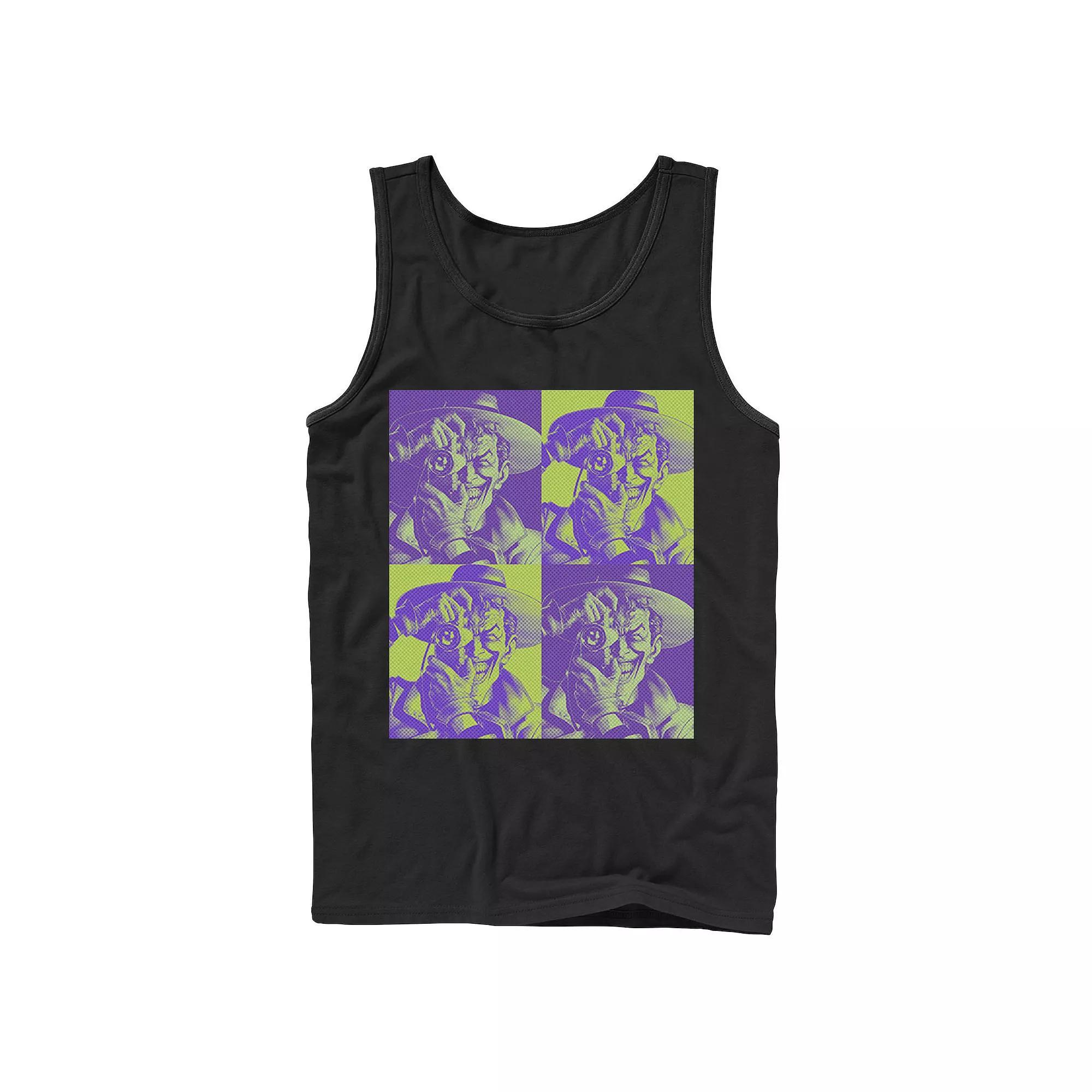Men's DC Batman The Joker Halftone Popart Tank Top,  Product Image