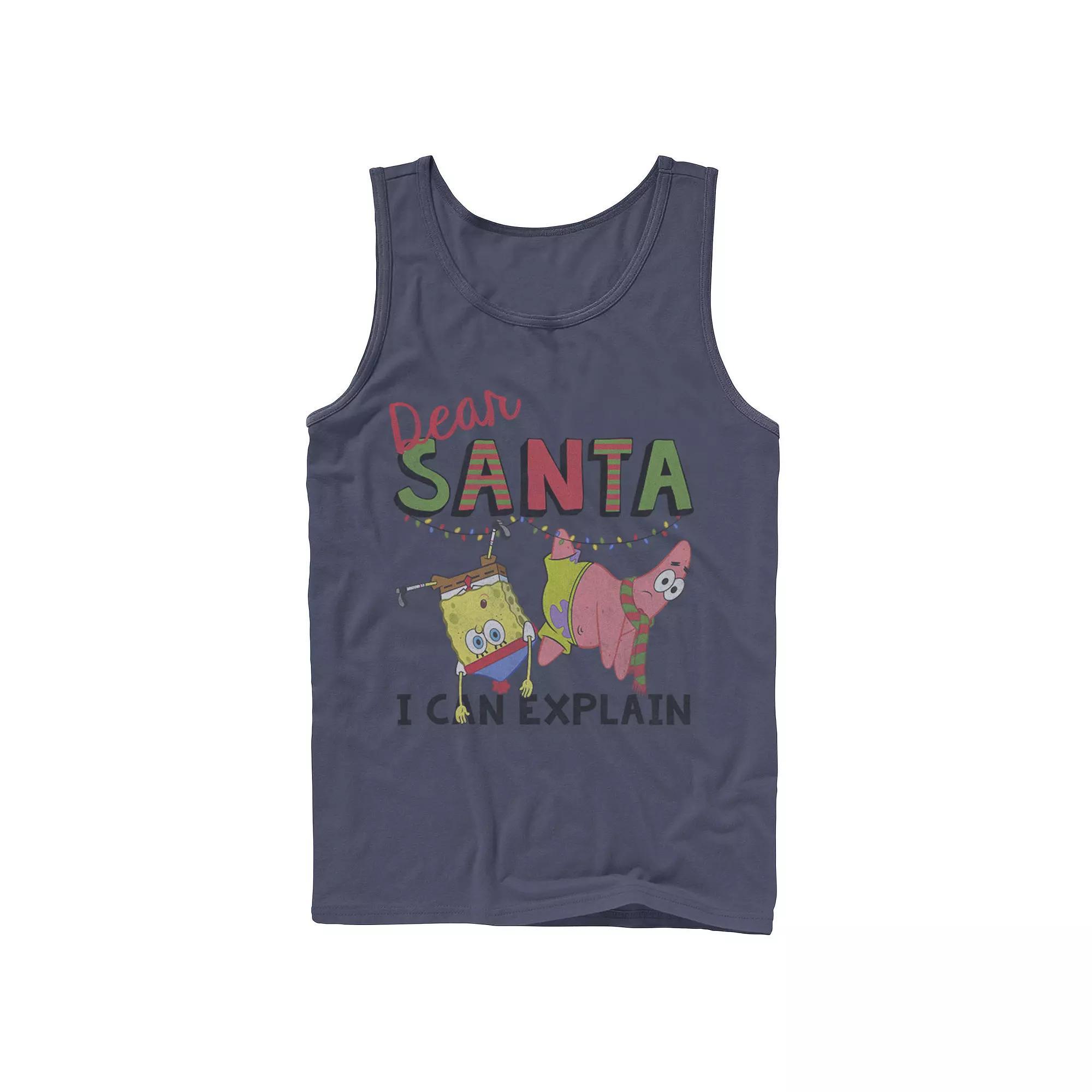 Men's Nickelodeon SpongeBob SquarePants Santa I Can Explain Graphic Tank Top, Size: XL, Blue Product Image