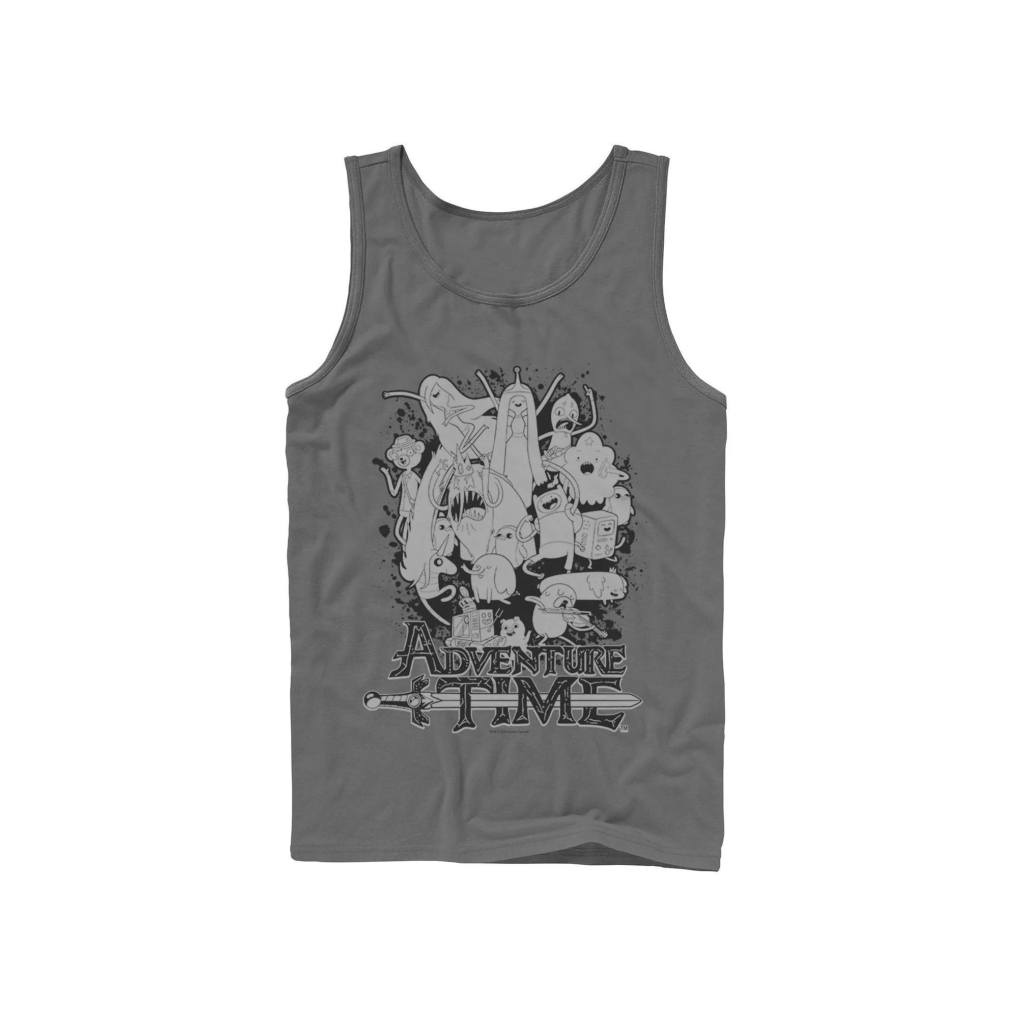 Men's Cartoon Network Adventure Time Splash Tank Top, Size: Small, Grey Product Image