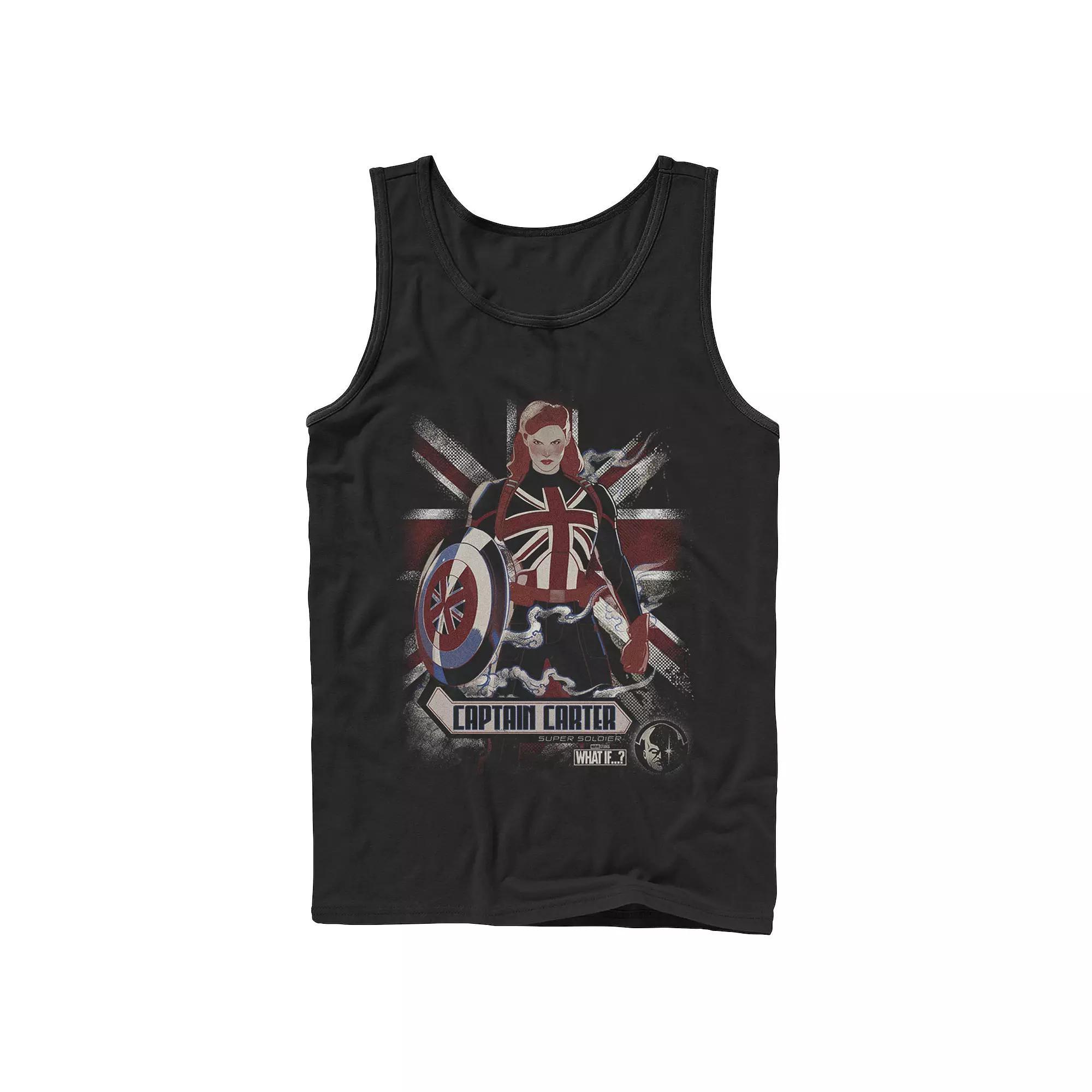 Men's Marvel What If Captain Carter Flag Poster Tank Top, Boy's,  Product Image