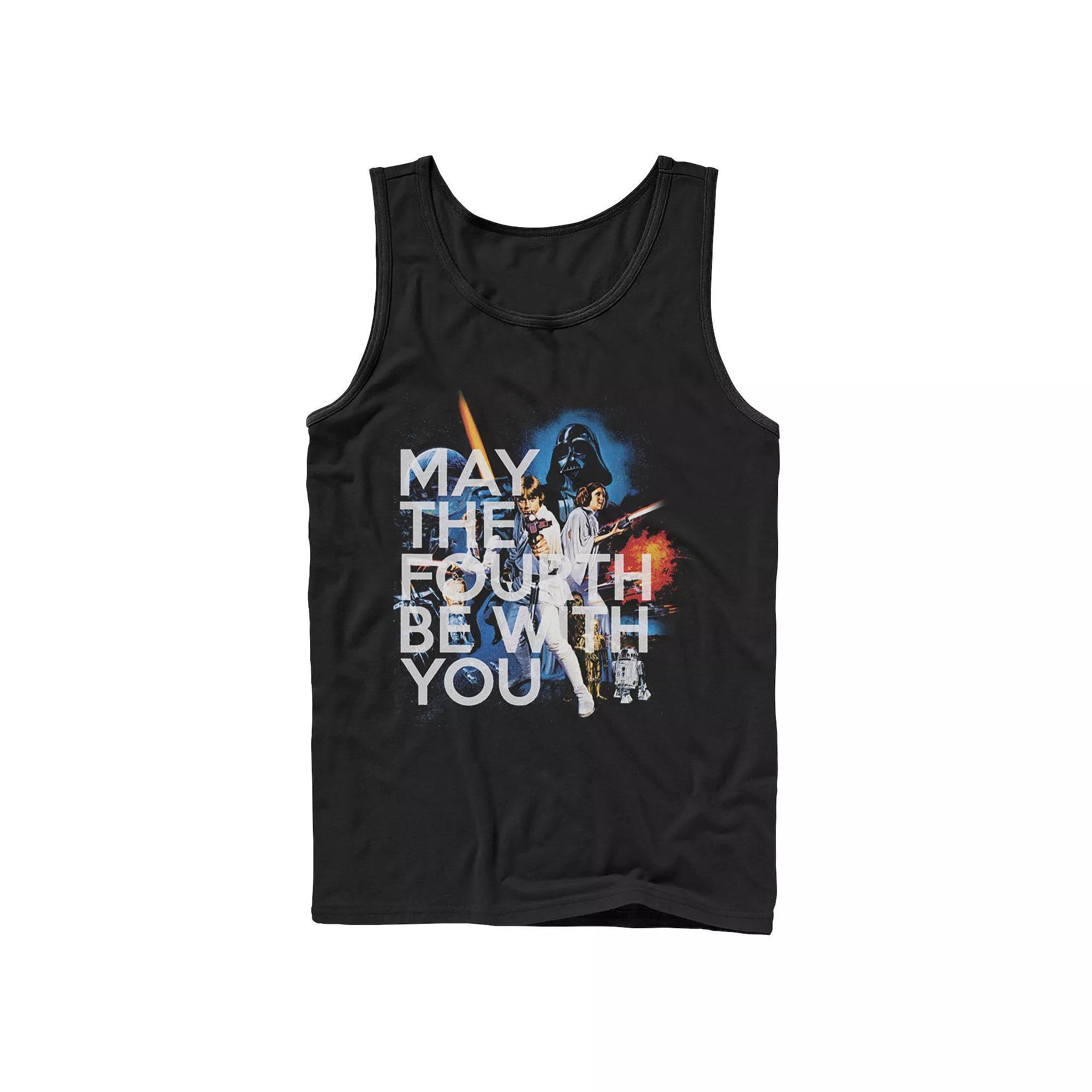 Men's Star Wars May The Fourth Be With You Vintage Movie Poster Tank Top,  Product Image