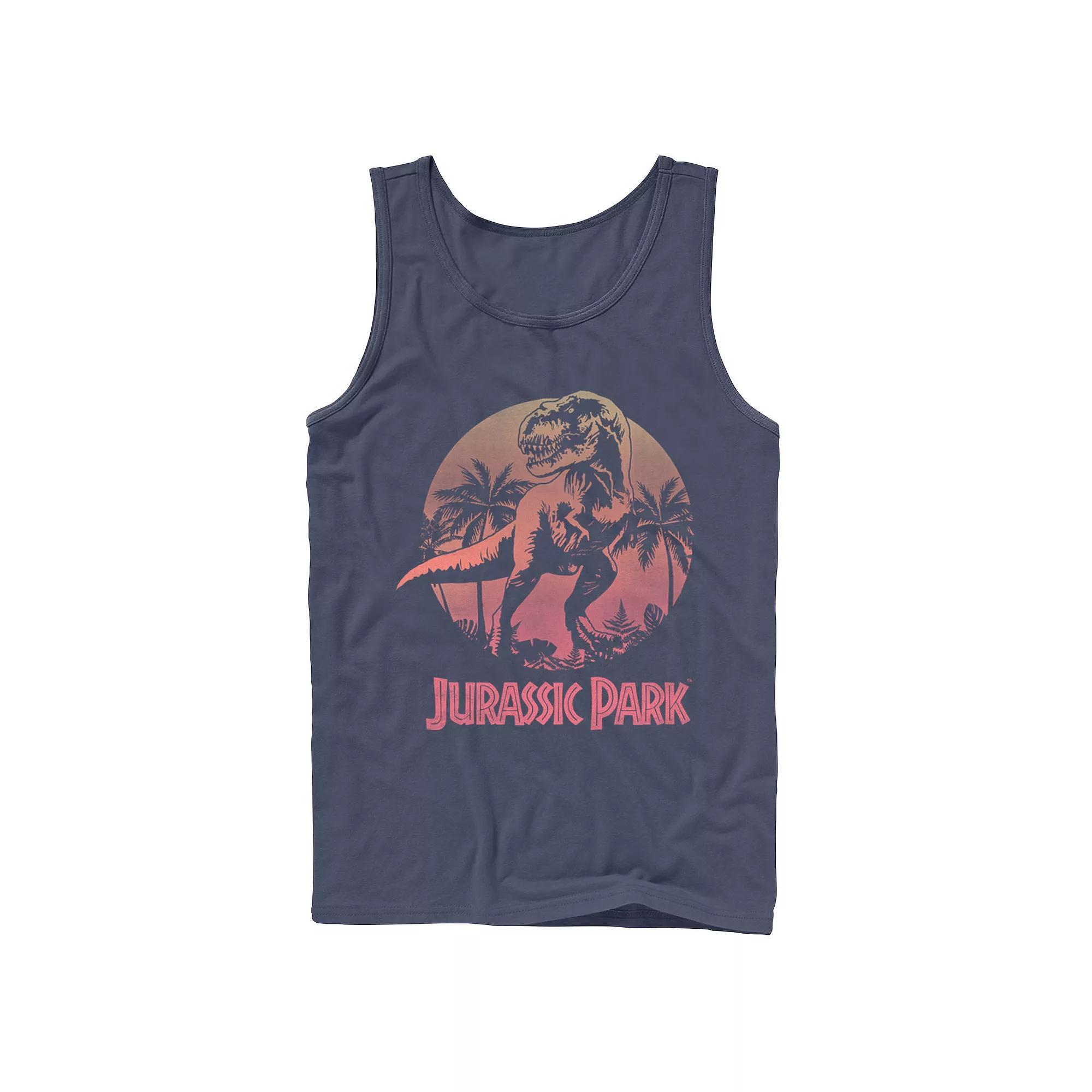 Men's Jurassic Park T-Rex Gradient Sunset Tank Top,  Product Image