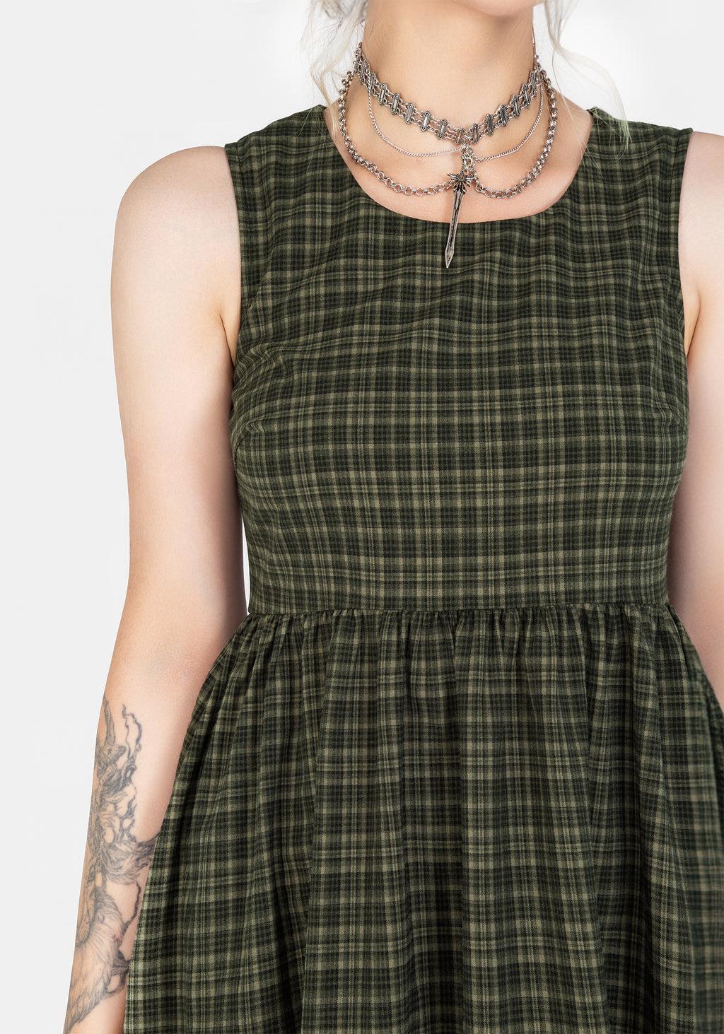 Sabine Check Mini Skater Dress Product Image