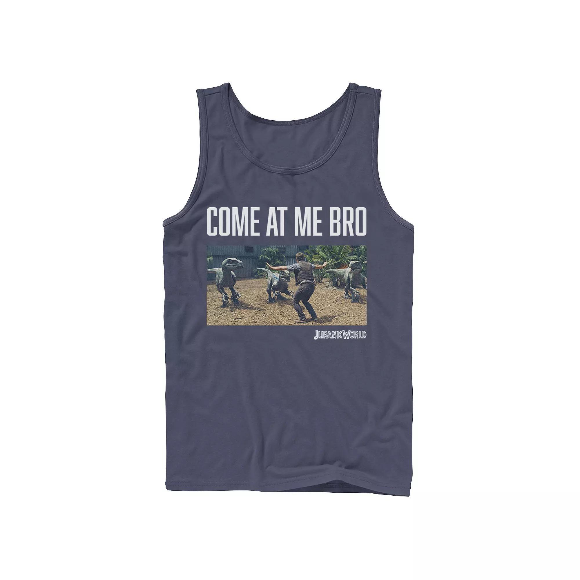 Men's Jurassic World Come At Me Bro Movie Still Graphic Tank Top,  Product Image