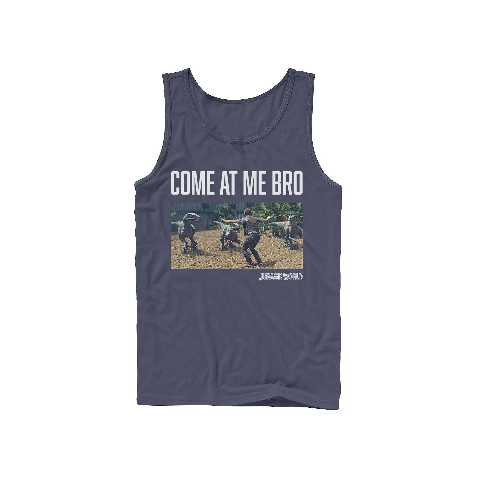 Men's Jurassic World Come At Me Bro Movie Still Graphic Tank Top,  Product Image