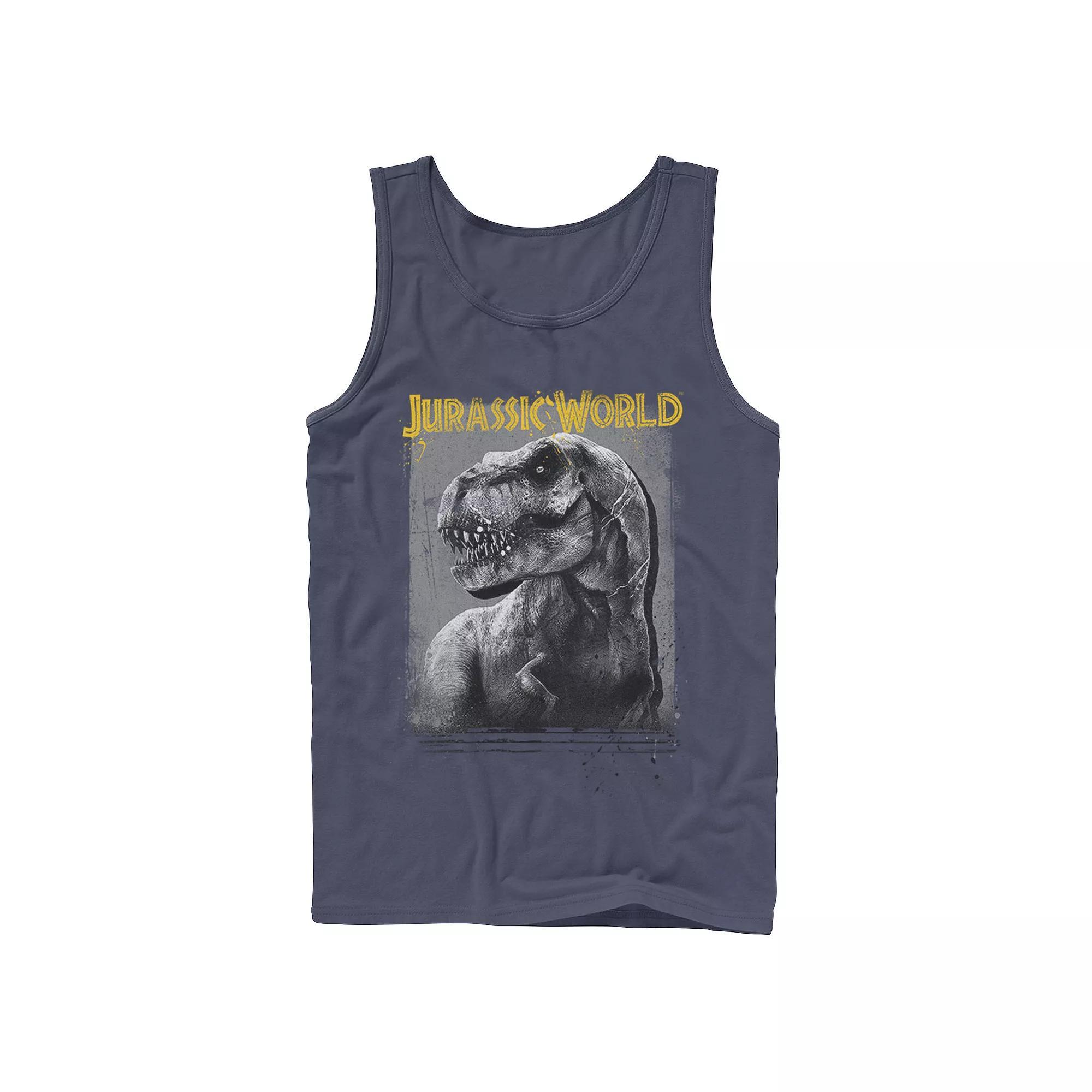 Men's Jurassic Park Neon Gradient Scene Tank Top,  Product Image