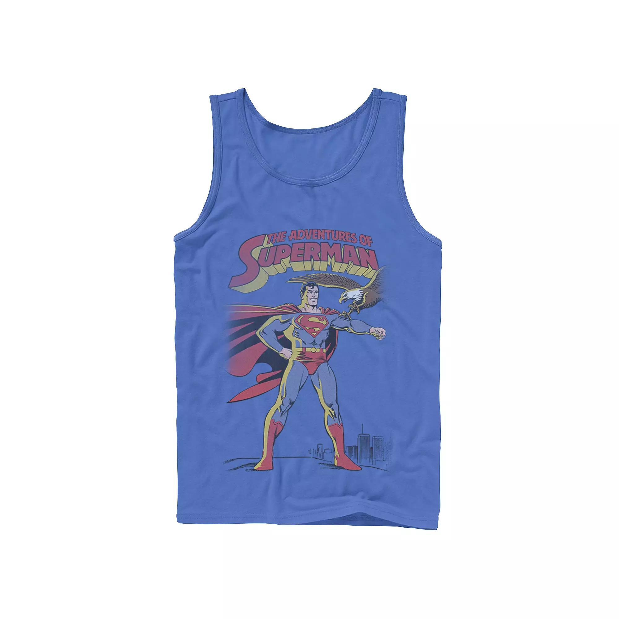 Men's DC Comics Superman Adventures Text Poster Tank Top,  Product Image