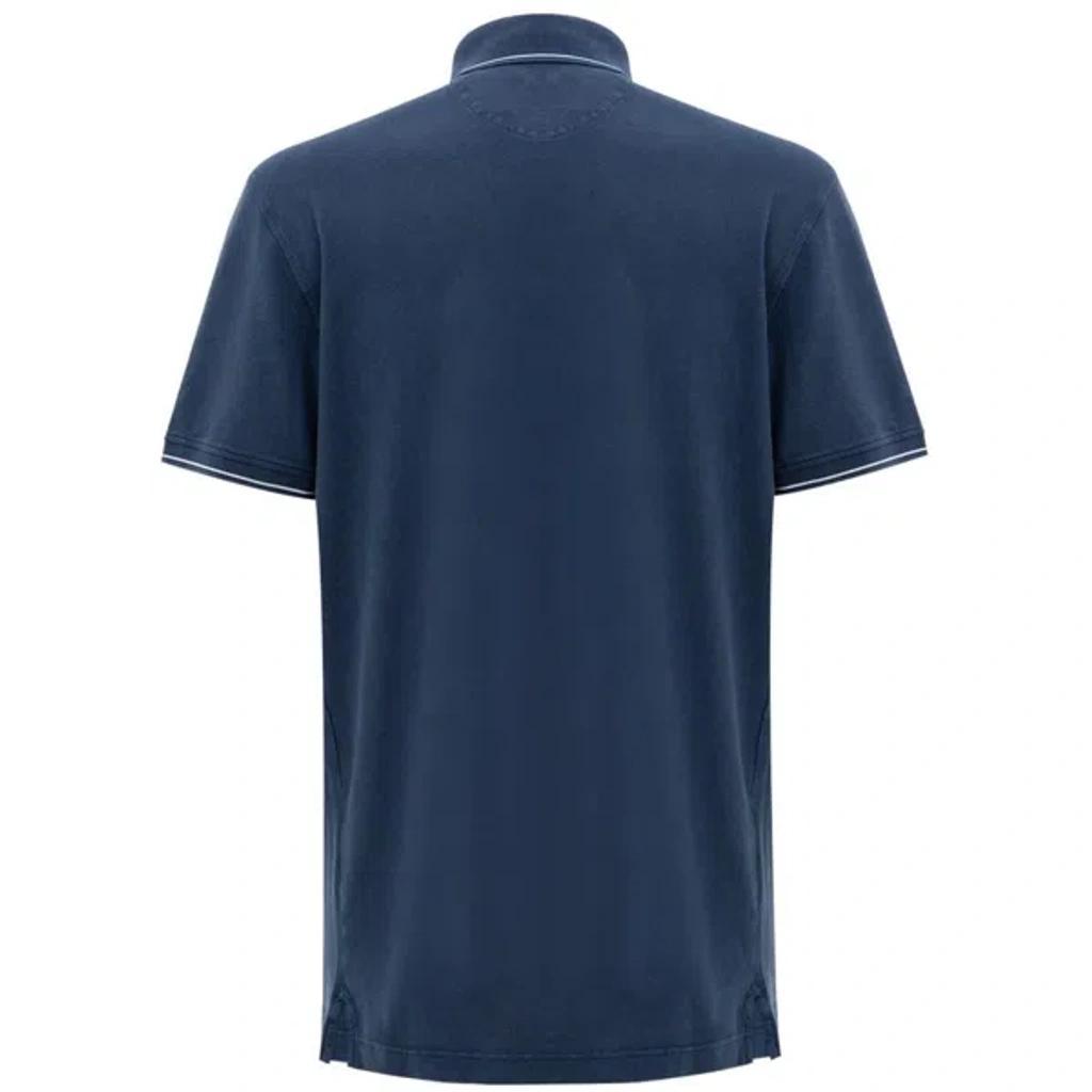 CORNELIANI Navy Blue Cotton Polo Men's Shirt In Blu Navy Product Image