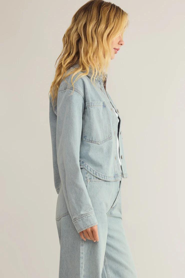 All Day Cropped Denim Jacket Product Image