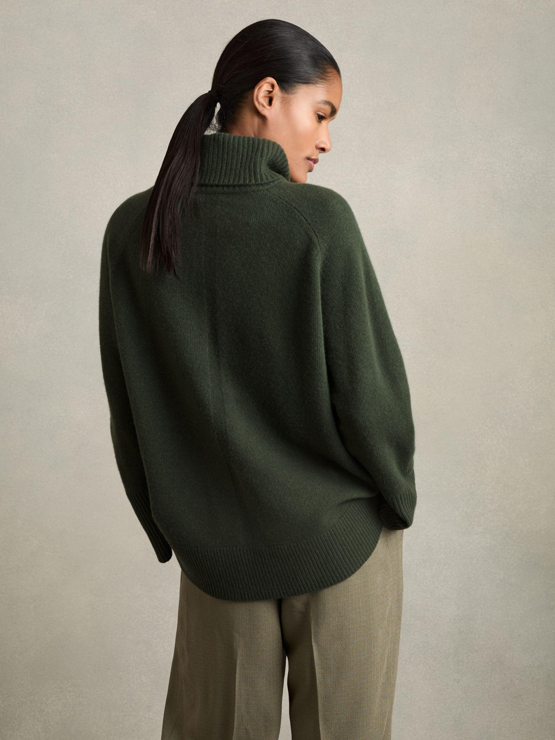 Wool Cashmere Roll Neck Jumper in Khaki Product Image