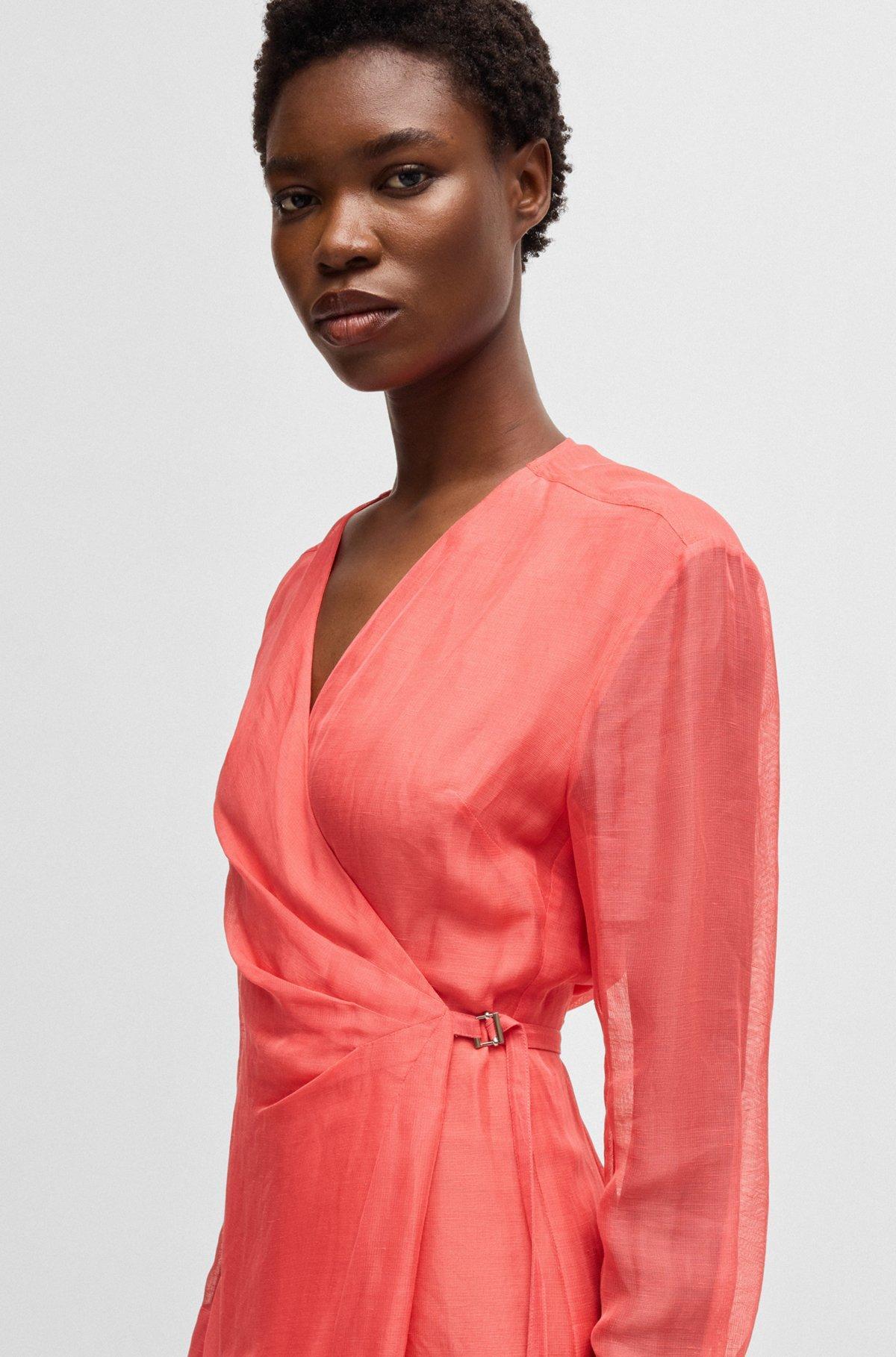 Wrap dress with sheer detailing Product Image