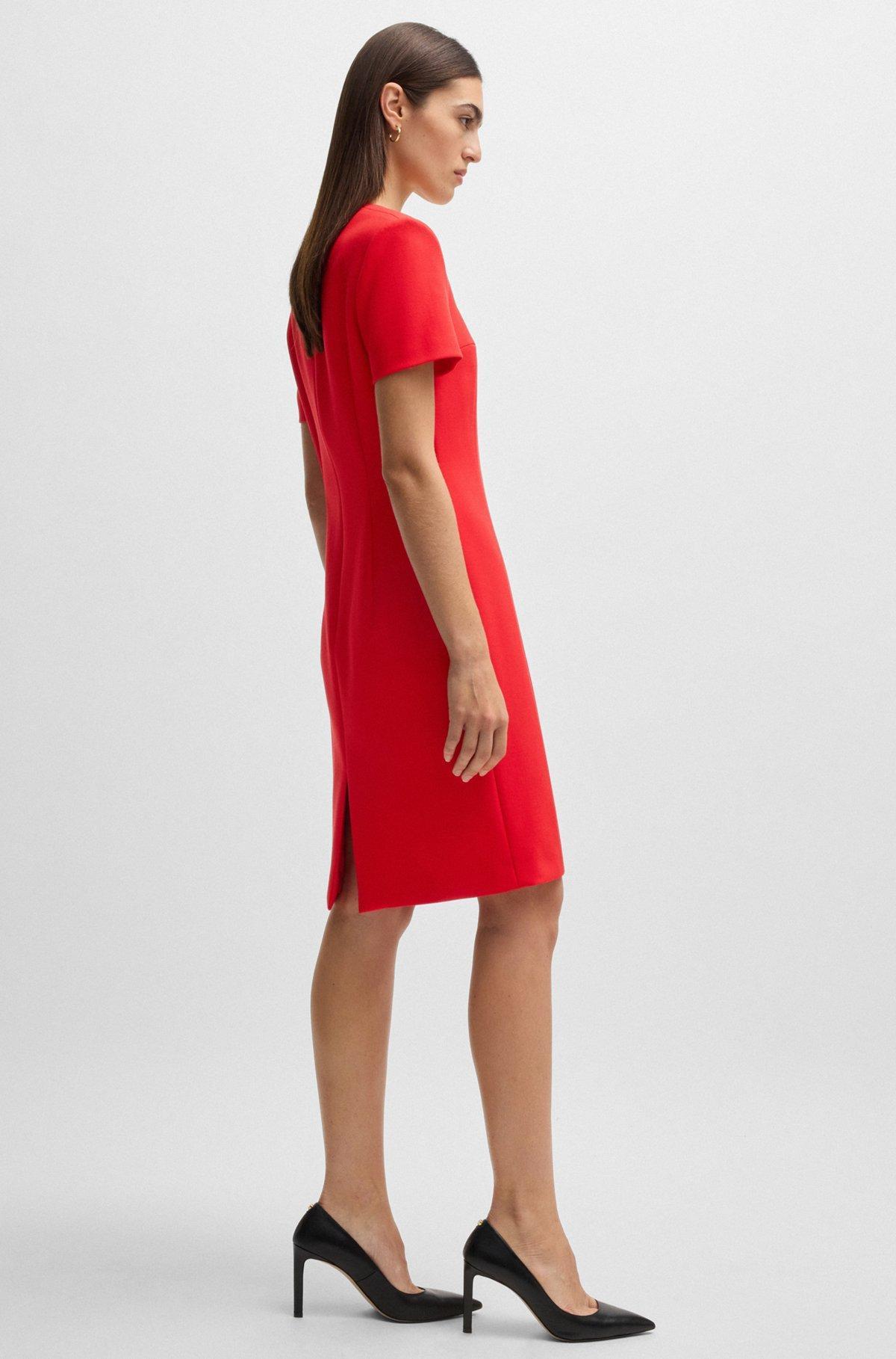 Square-neck slim-fit dress in stretch material Product Image