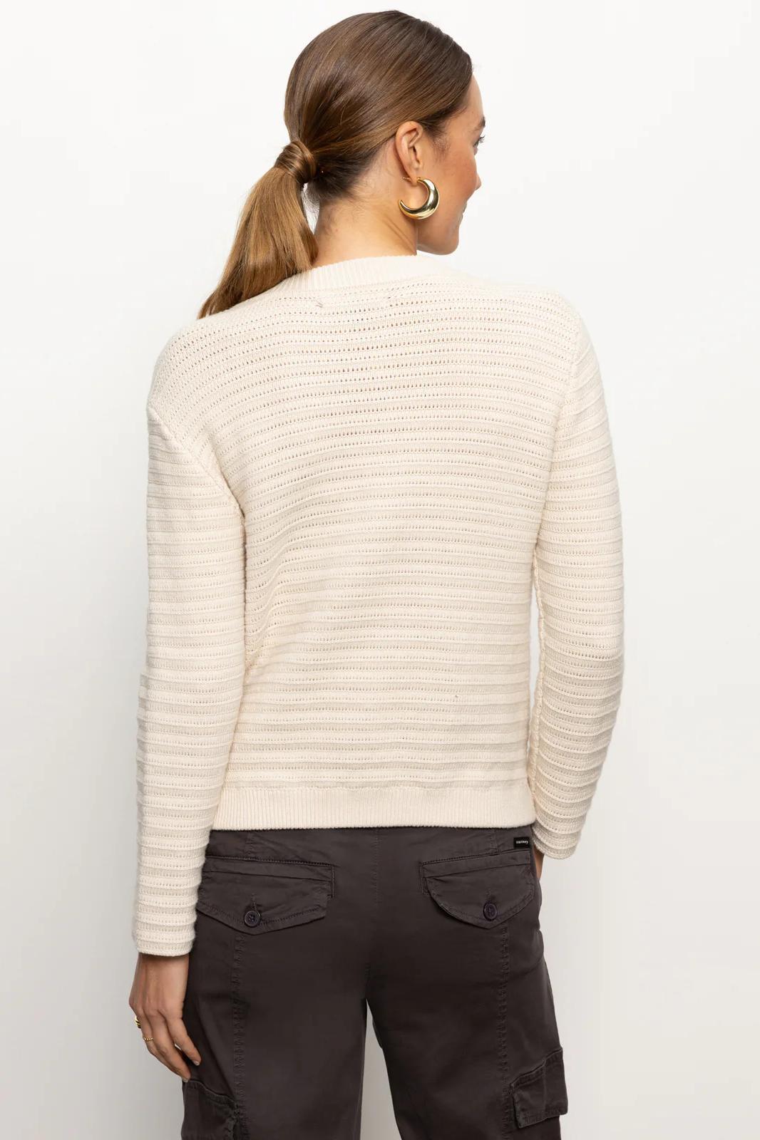 Pointelle Knitted Jacket - Oat Product Image