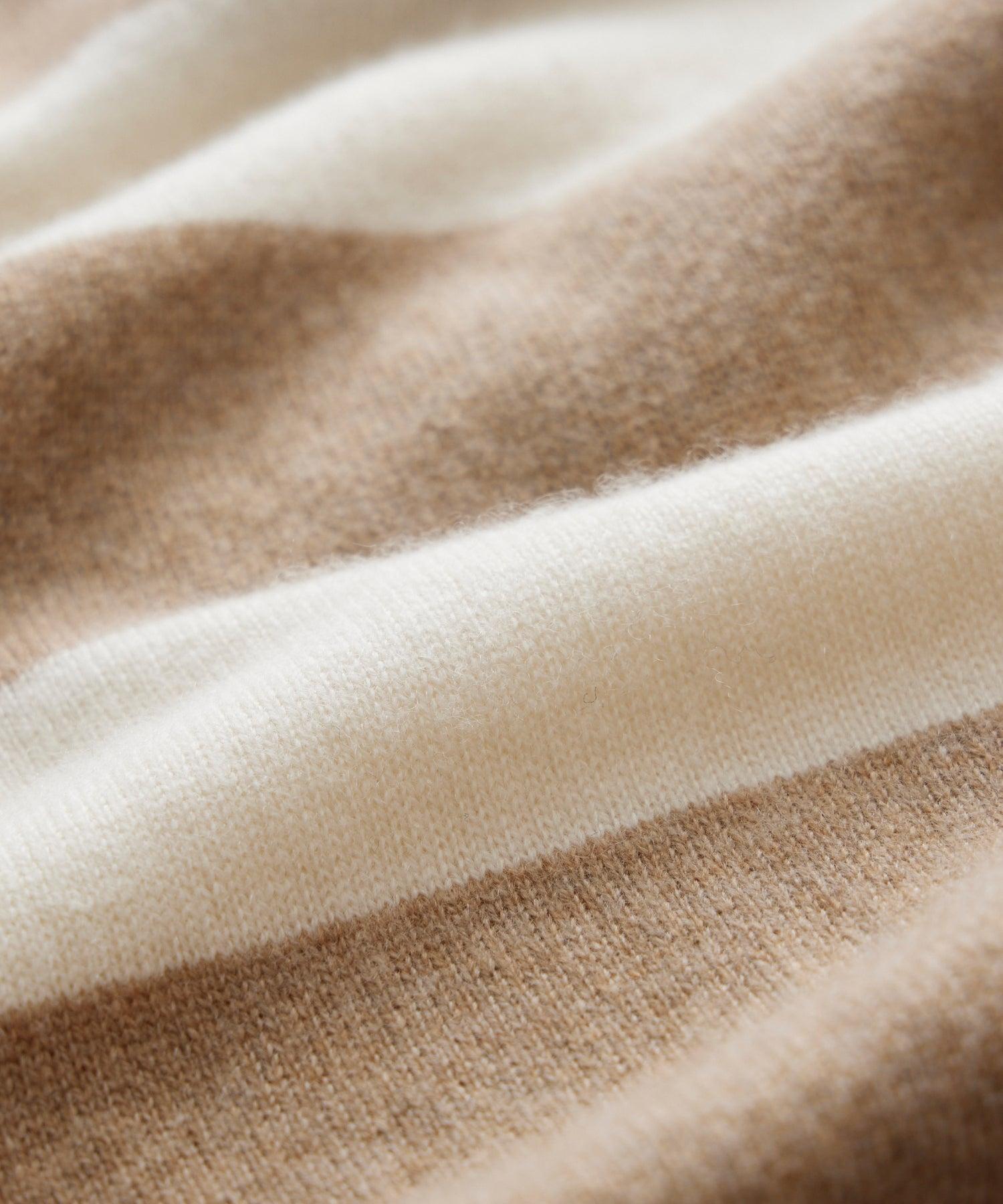 Cashmere Stripe Sweatshirt in Camel Product Image