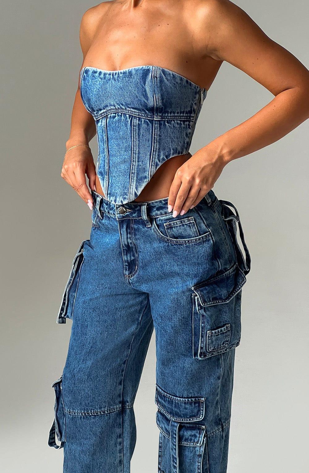 Brooklyn Cargo Pant - Dark Wash Product Image