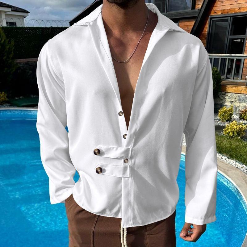 Long-Sleeve Plain Shirt Product Image