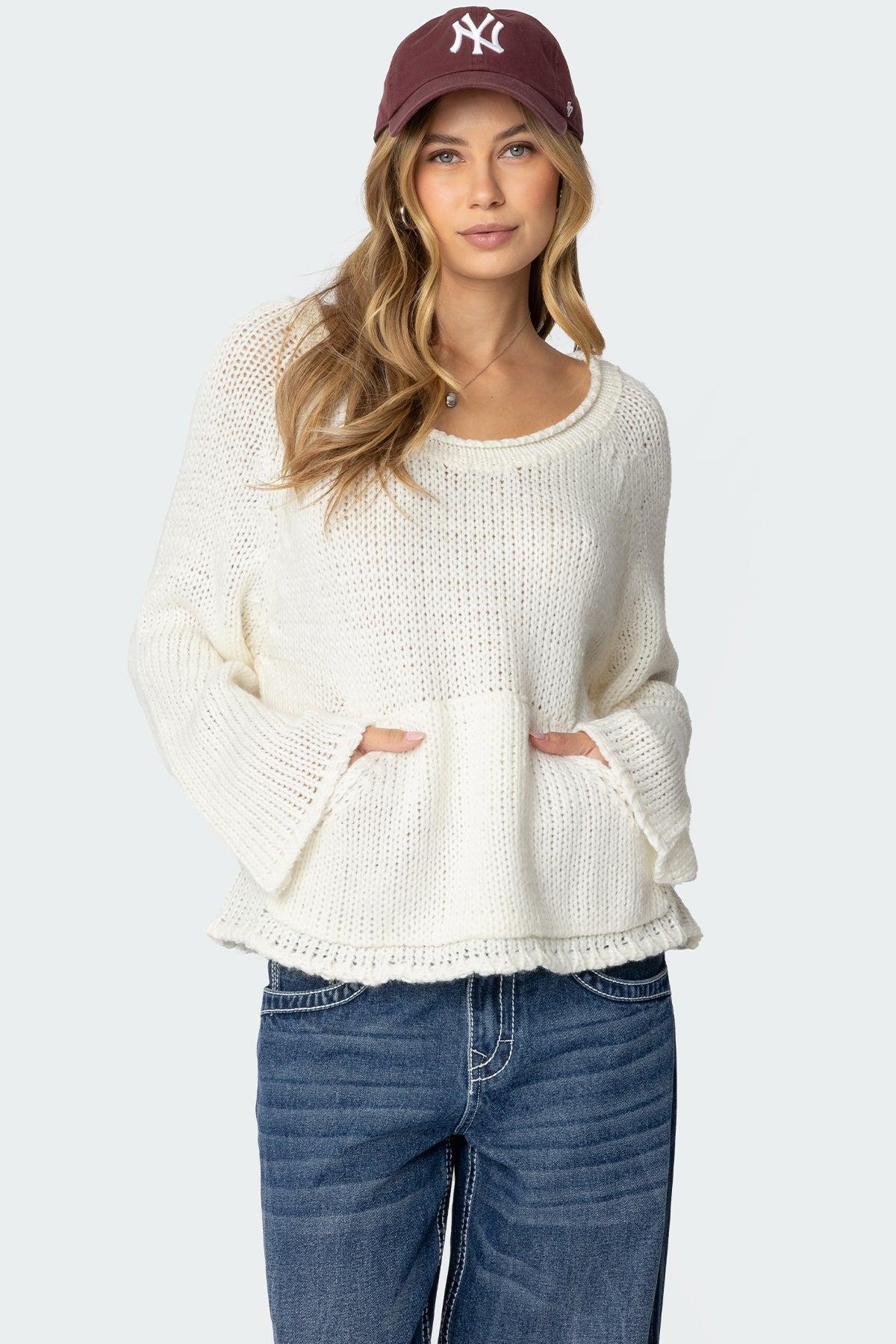 Kangaroo Pocket Oversized Knit Top Product Image