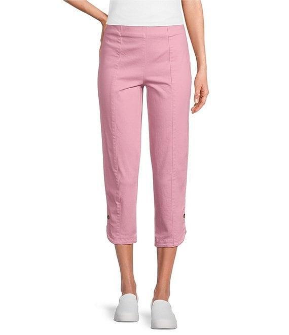 Intro Nia Pull-On Curved Hem Elastic Waist Mid Rise Capri Pants Product Image