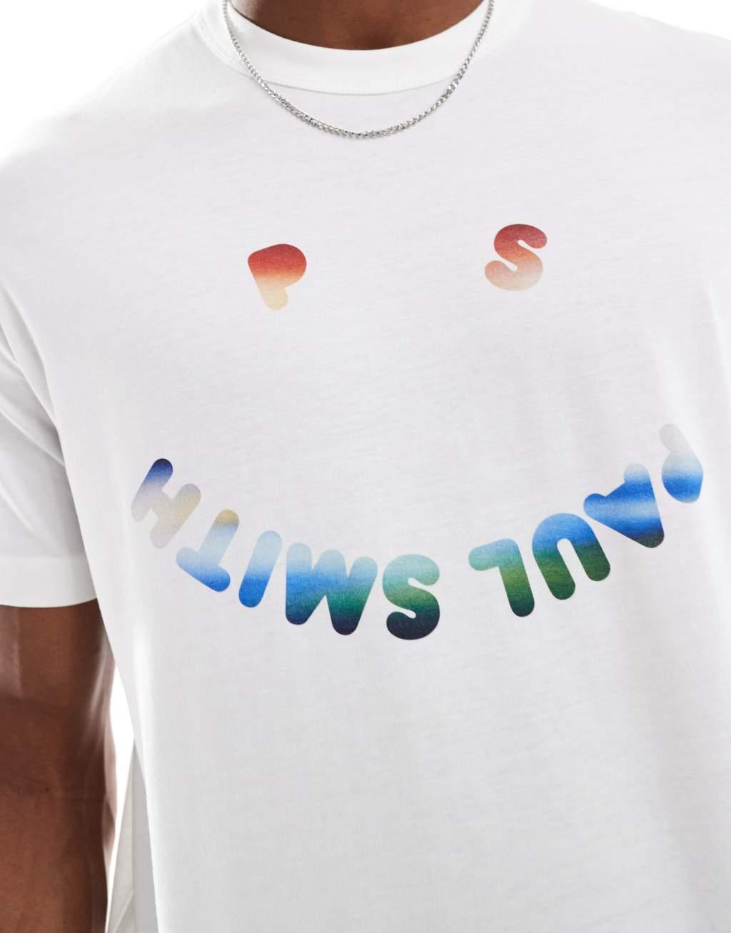 PS Paul Smith happy logo T-shirt in white Product Image