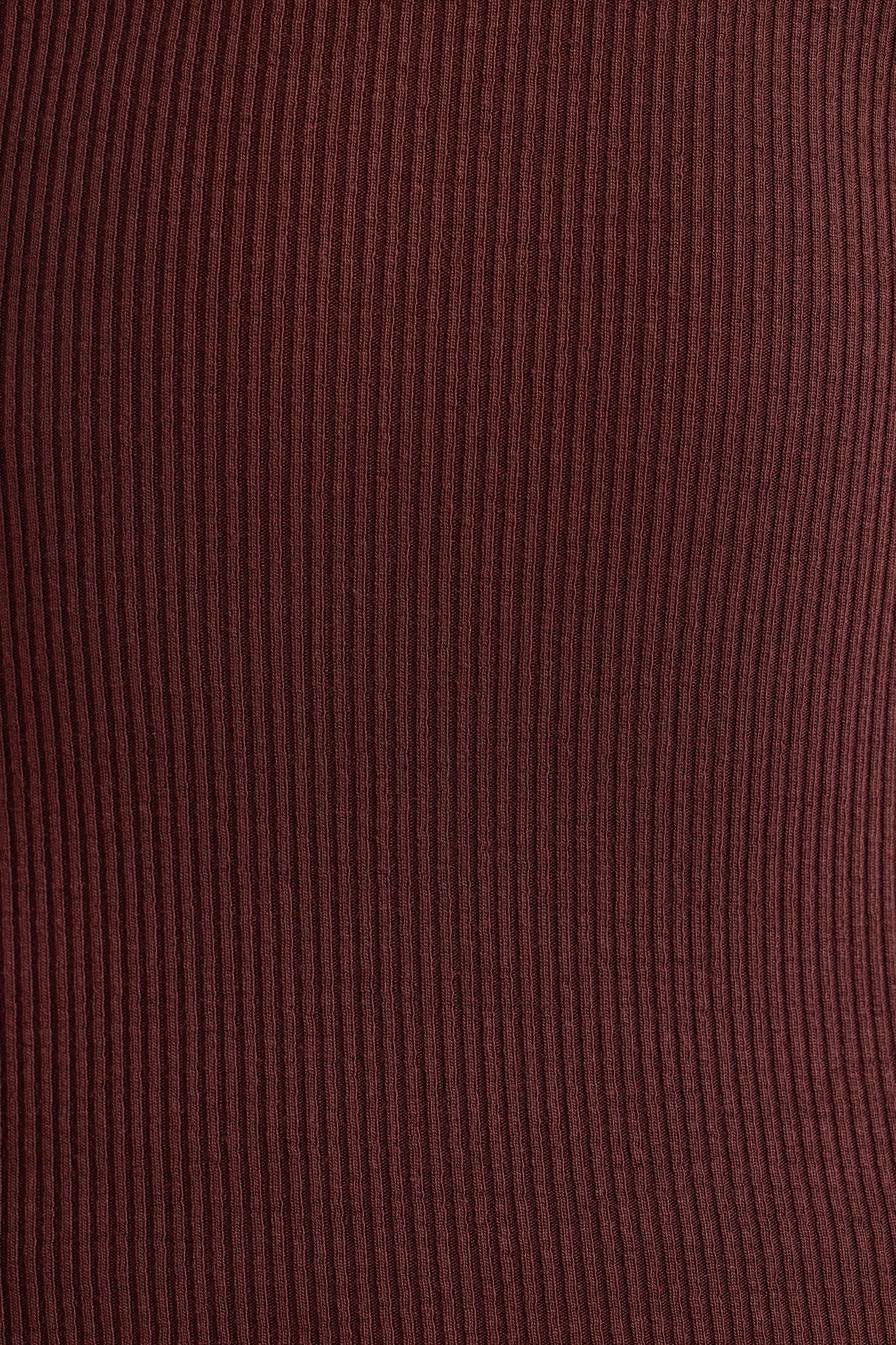 Ribbed Modal Crew Neck Top in Espresso Product Image