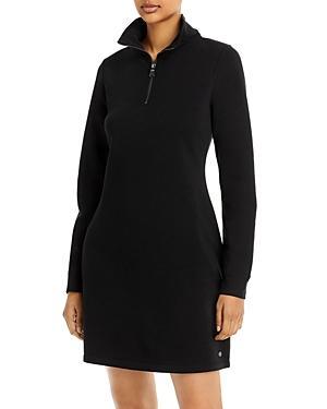 Andrew Marc Sport New York Performance Soft Knit Point Collar Long Sleeve Zipper Mini Dress Product Image