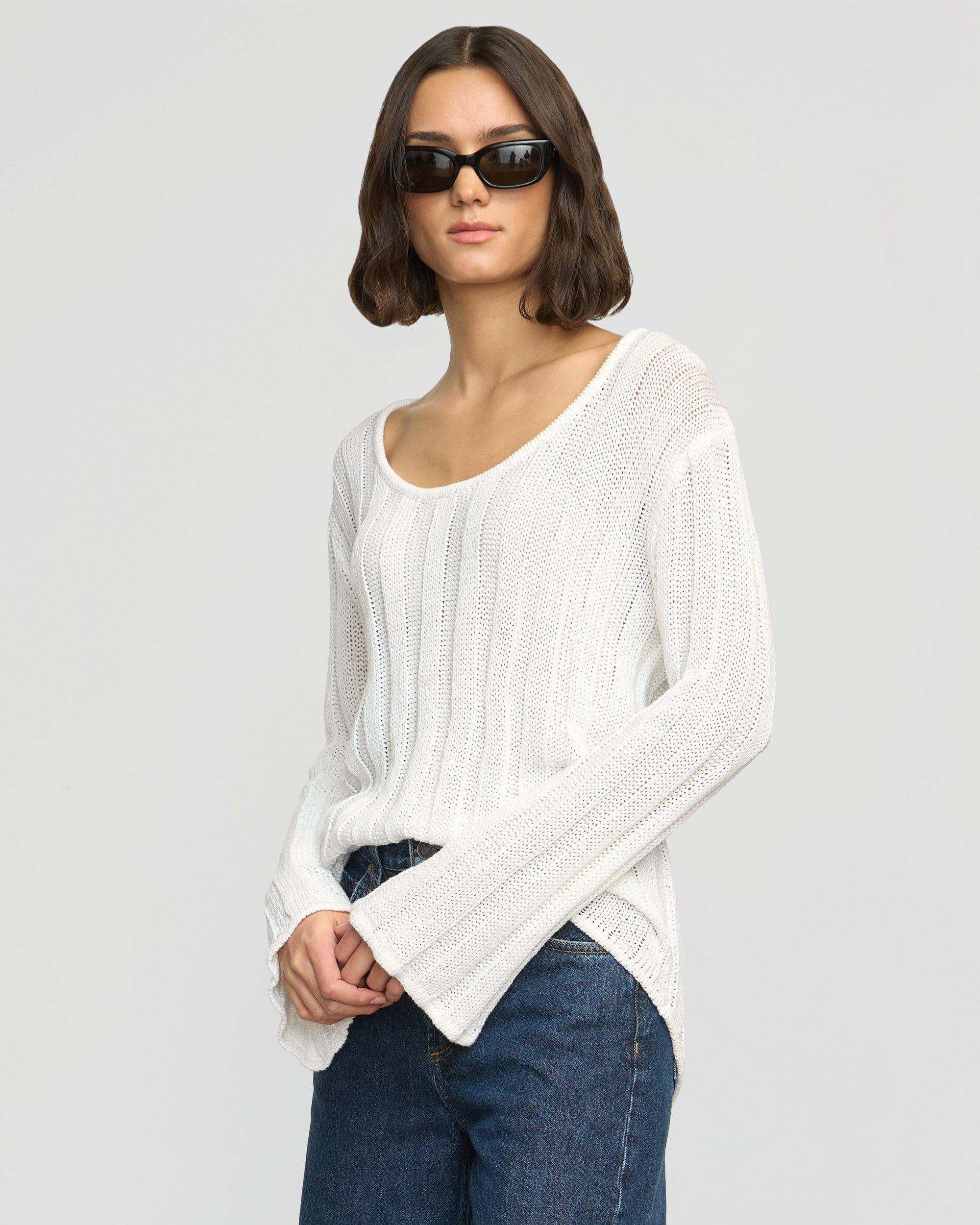 Leah Ribbed Scoop-Neck Sweater Product Image