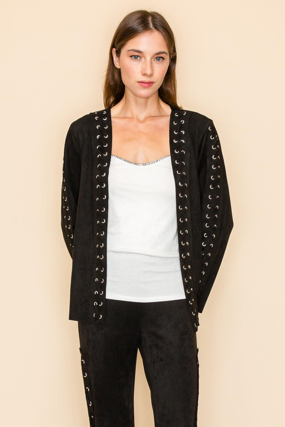 Suede Lace Up Jacket Product Image