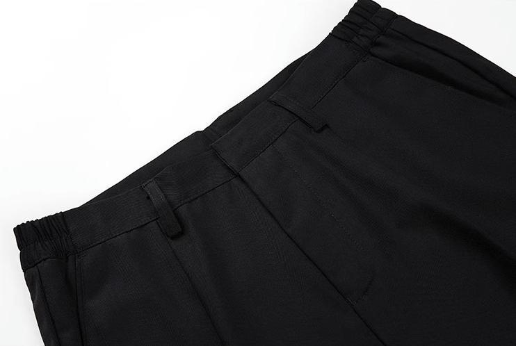 RT No. 9238 BLACK FOLDED STRAIGHT PANTS Product Image