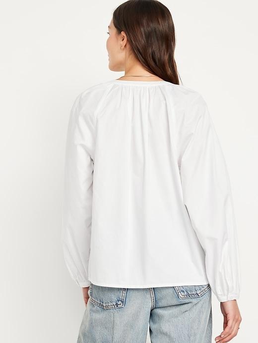 Long-Sleeve Split-Neck Top Product Image