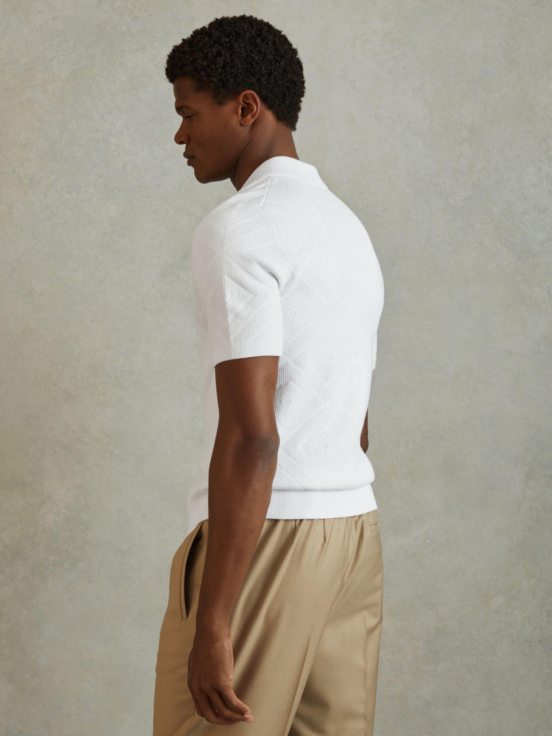 Cuban Collar 100% Cotton Shirt in White Product Image