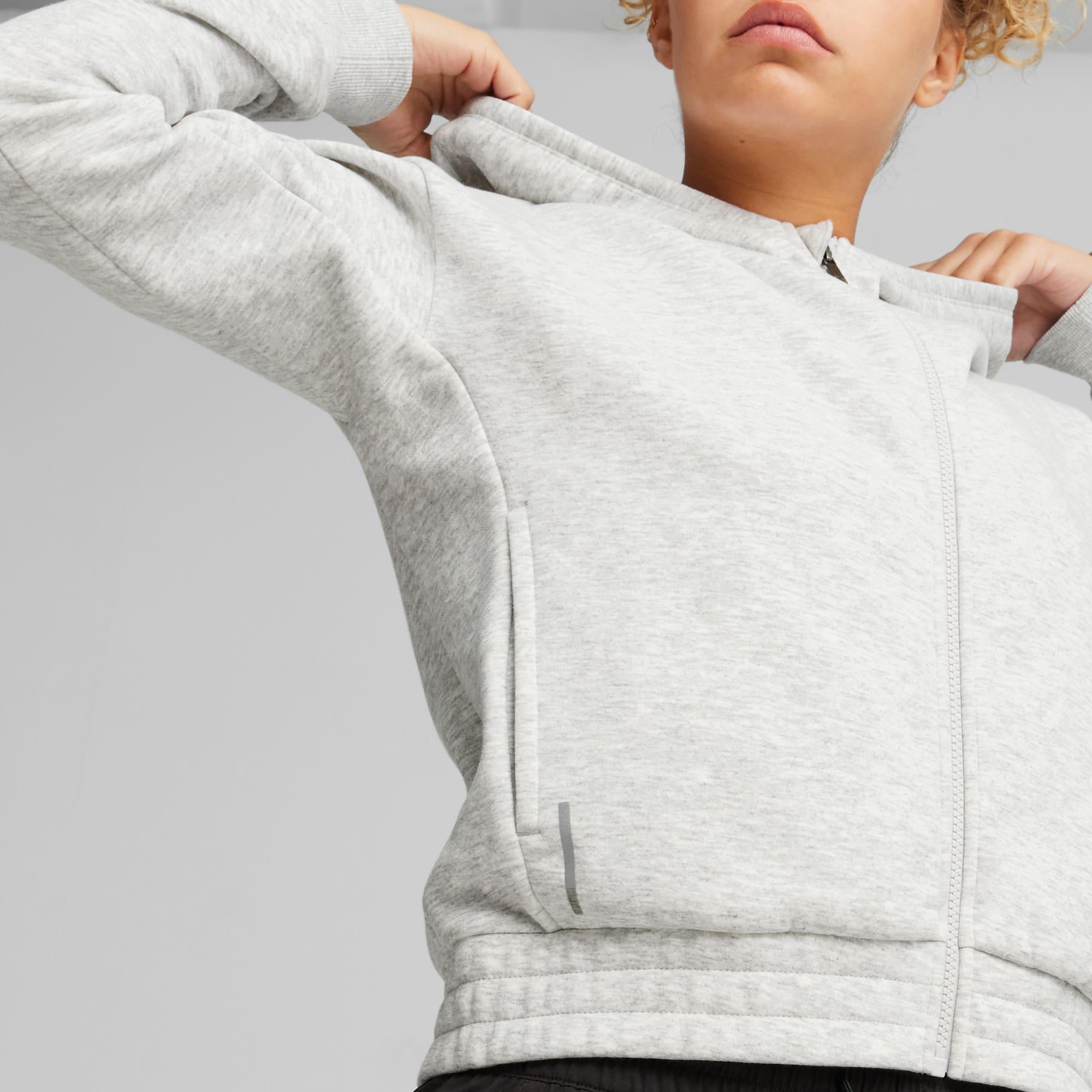 PUMA Train Favorite Women's Full-Zip Training Fleece in Light Grey Heather Product Image