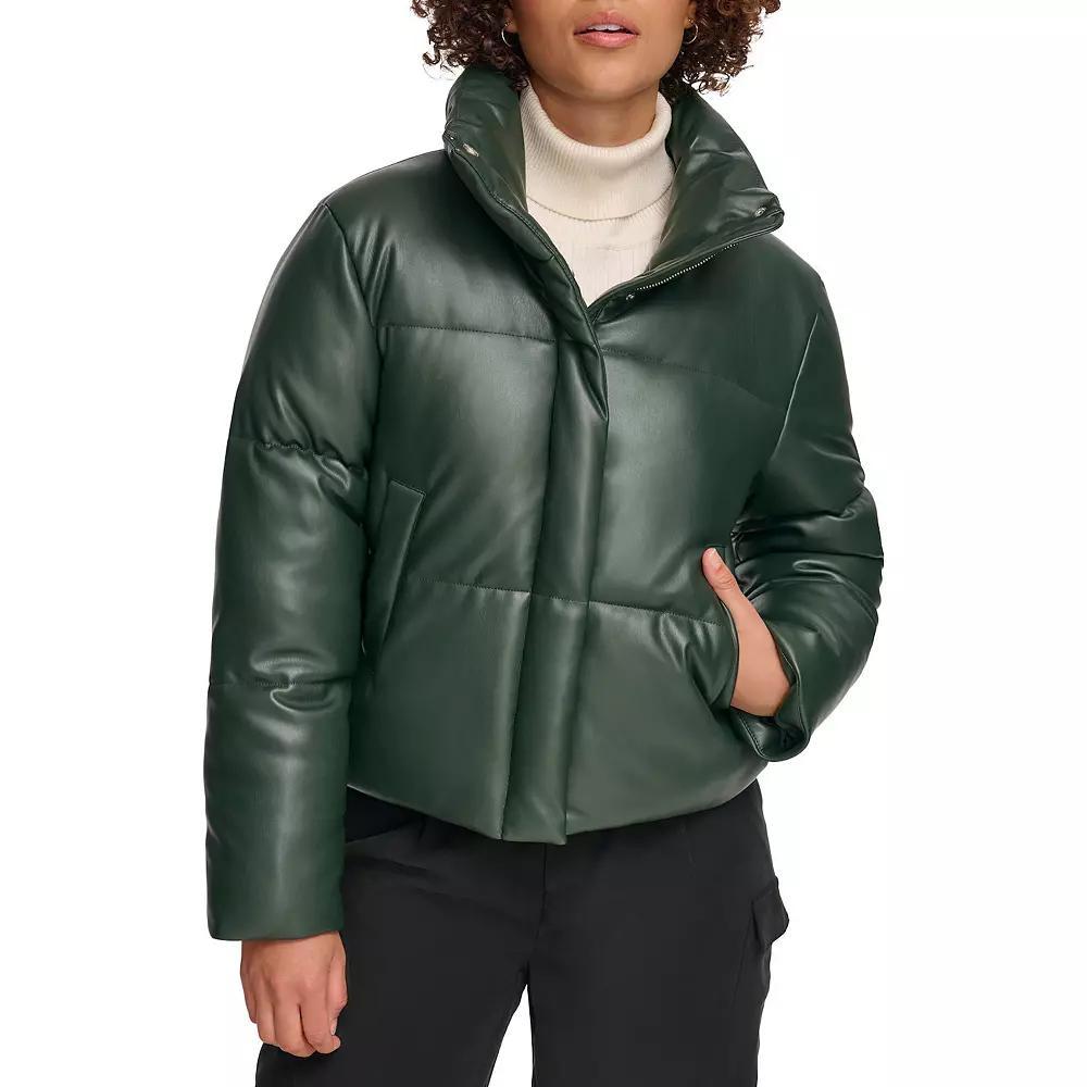 Women's Levi's® Faux-Leather Short Puffer Jacket,  Product Image