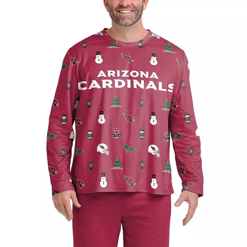 Mens FOCO Cardinal Arizona Cardinals Ugly Sweater Long Sleeve T-Shirt Product Image