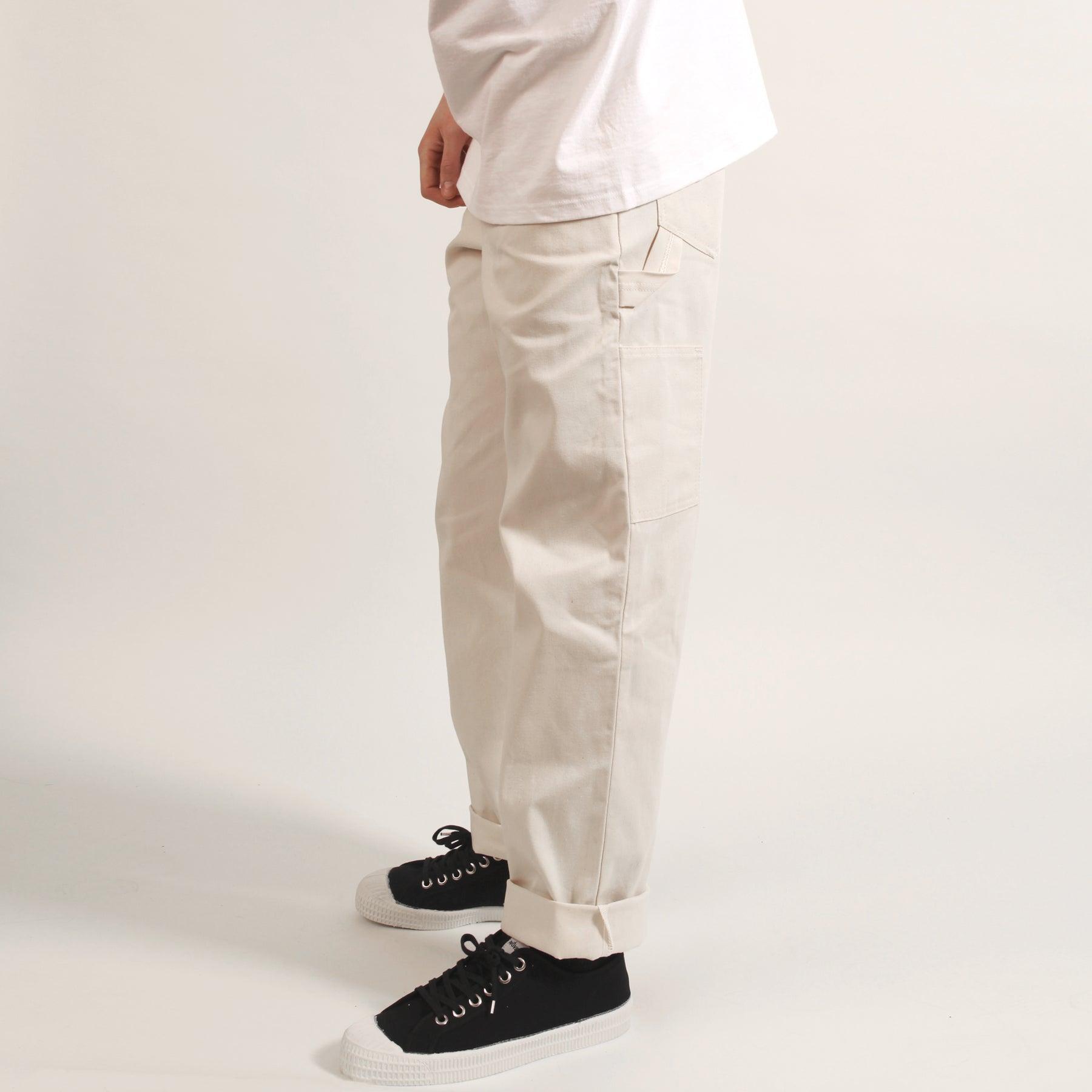 Ace Drop Cloth Tradesman Carpenter Pants - White Product Image