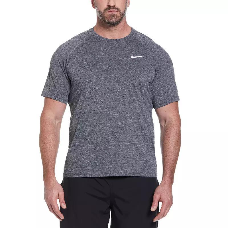 Big & Tall Nike Dri-FIT UPF 40+ Heathered Hydroguard Swim Top, Men's, Size: 2XB, Black Product Image