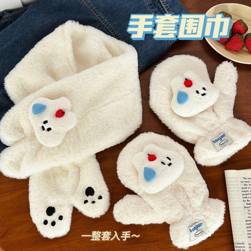 Cartoon Fluffy Mittens / Scarf Product Image