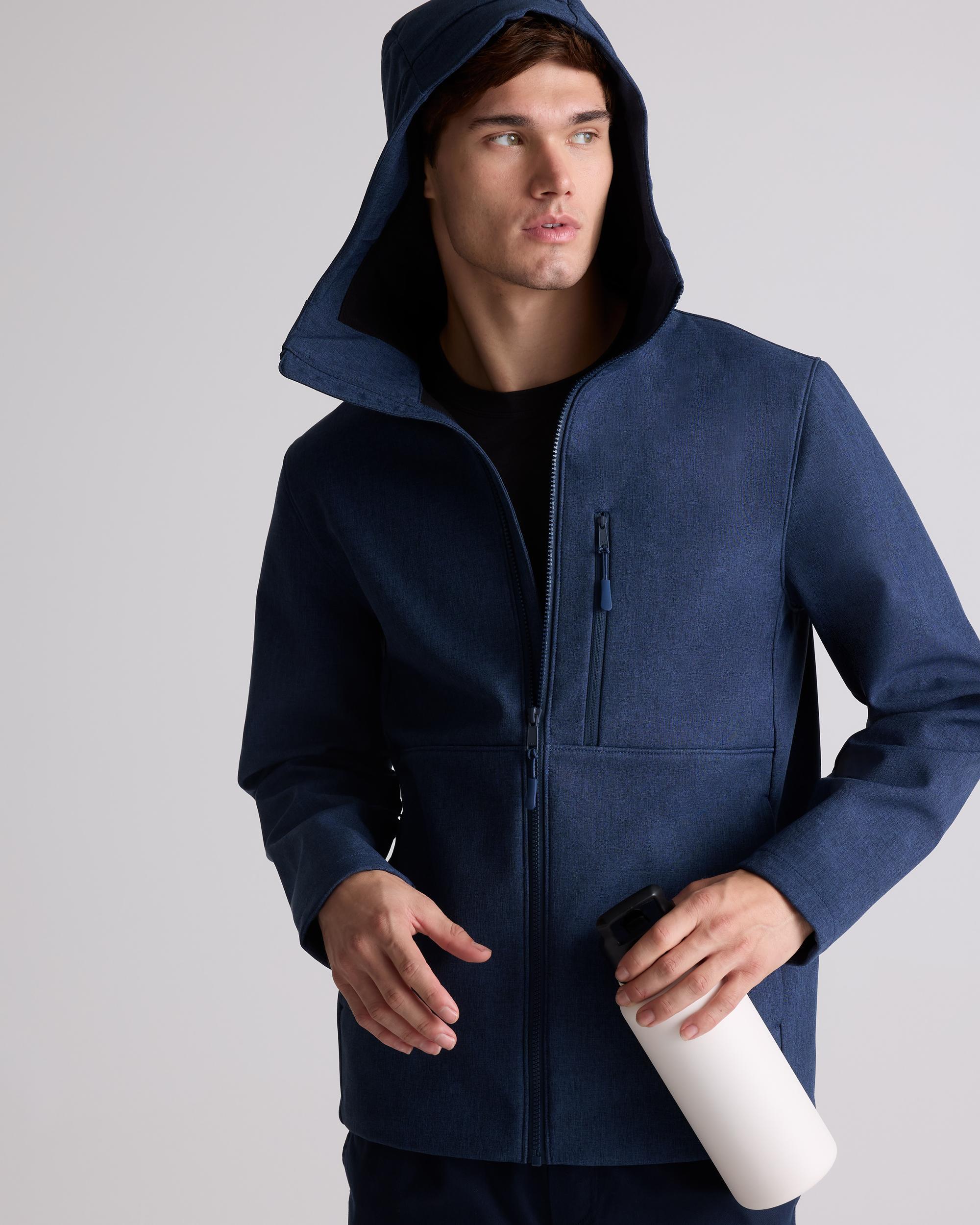 Quince | Men's Softshell Fleece-Lined Full-Zip Hooded Jacket Size XL, Recycled Polyester Product Image