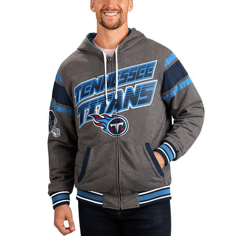 Men's G-III Sports by Carl Banks Navy/Gray Tennessee Titans Extreme Full Back Reversible Hoodie Full-Zip Jacket, Size: XL, Blue Product Image