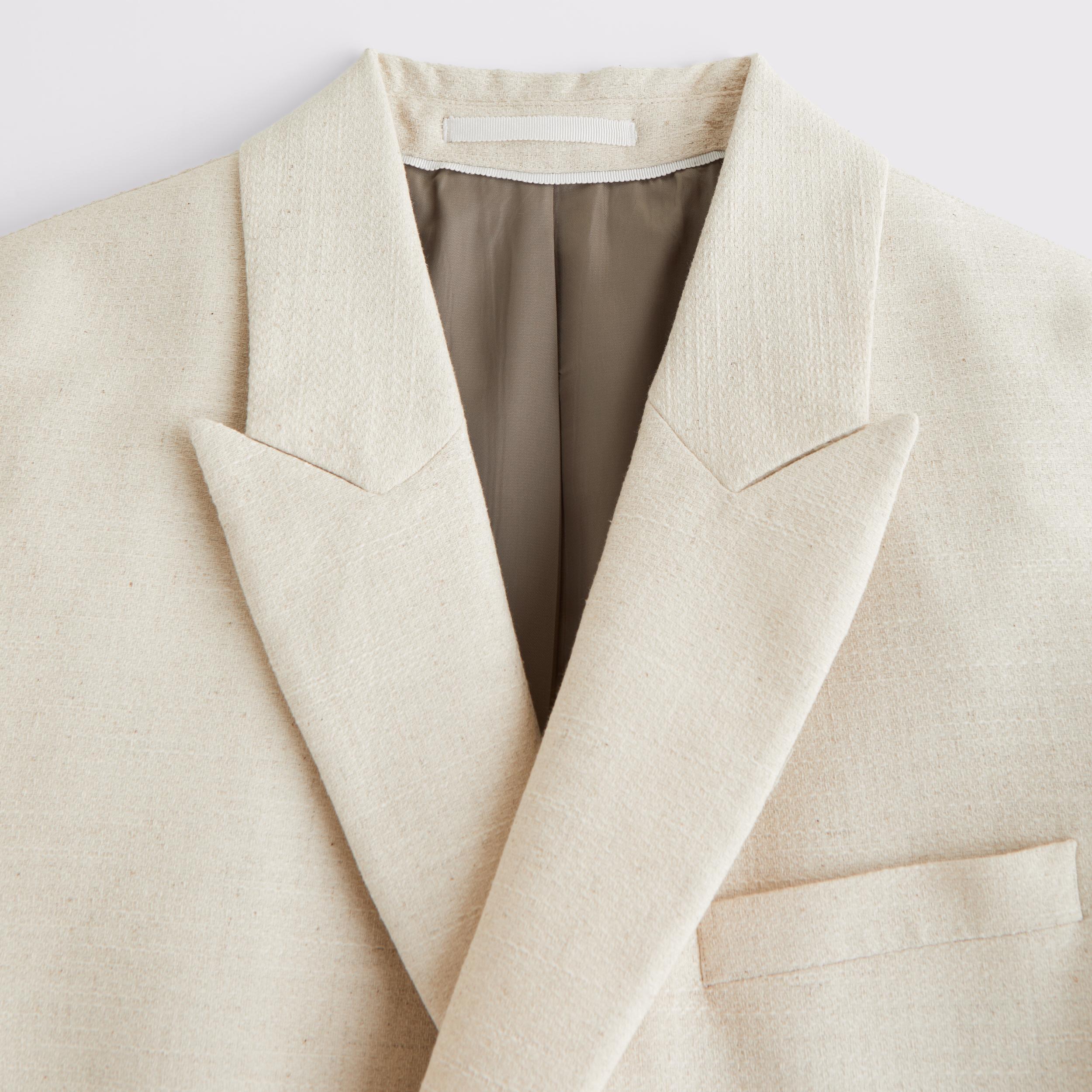 The A&F Collins Double-Breasted Cotton-Texture Blazer Product Image
